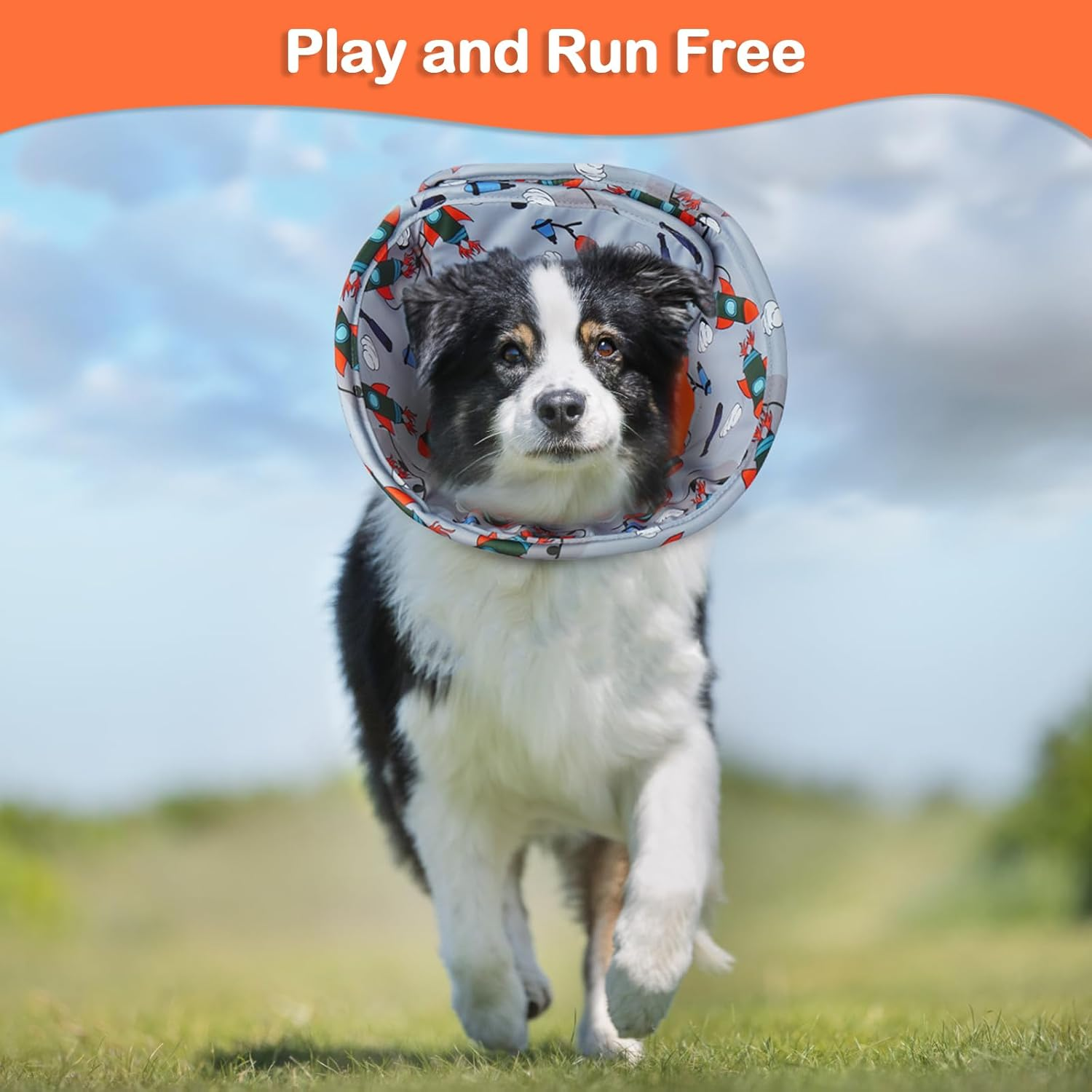 Hjumarayan Dog Collar - Soft Lick Protection Dog Adjustable Dog Collar Lick Protection Waterproof Protective Collar Prevent Injuries or Wounds Licks or Scratches (Red M) image number 3