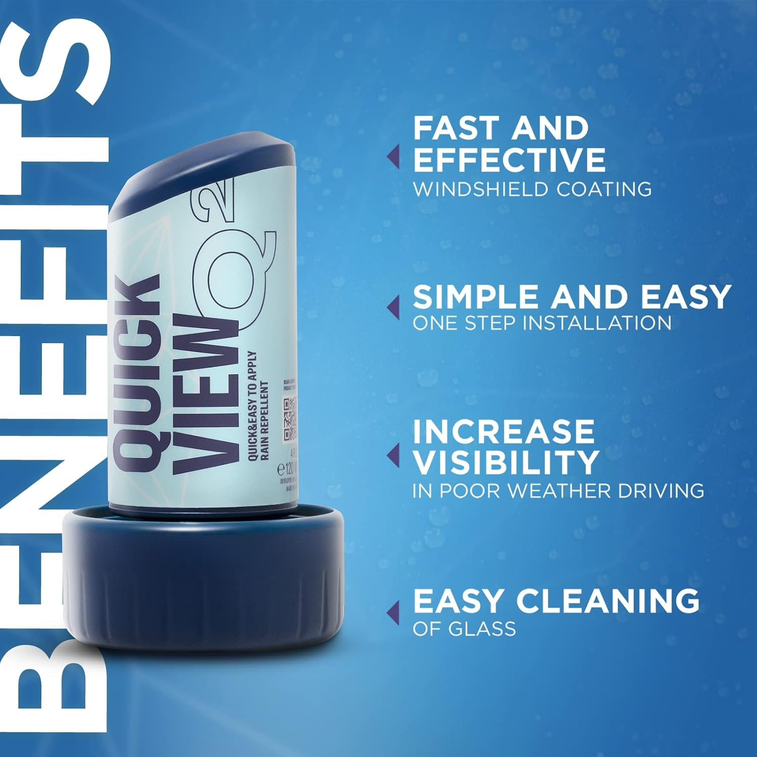 GYEON Quartz Quickview - Easy-To-Use Ceramic Coating for Glass - Extremely Hydrophobic - Professional Grade Ceramic Coating - Applies in Seconds - Perfect Addition to Your Car Detailing Kit image number 4