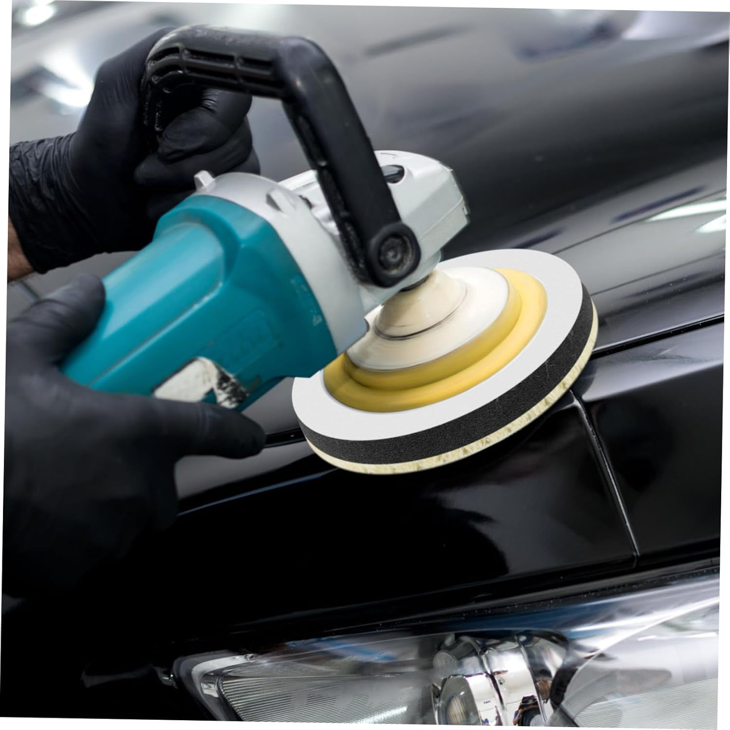 COMPUKAS 7 Pcs Polishing Pad Set Buffing Pads for Car Suvs Home Car Easy to Use Artificial Wool Sponge Kit image number 3