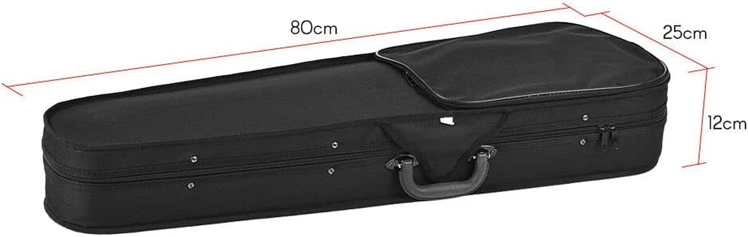 Tignapoo Professional 4/4 Full Size Violin Triangle Shape Case Box Hard & Super Light with Shoulder Straps for Stradivarius Violins Burgundy image number 5