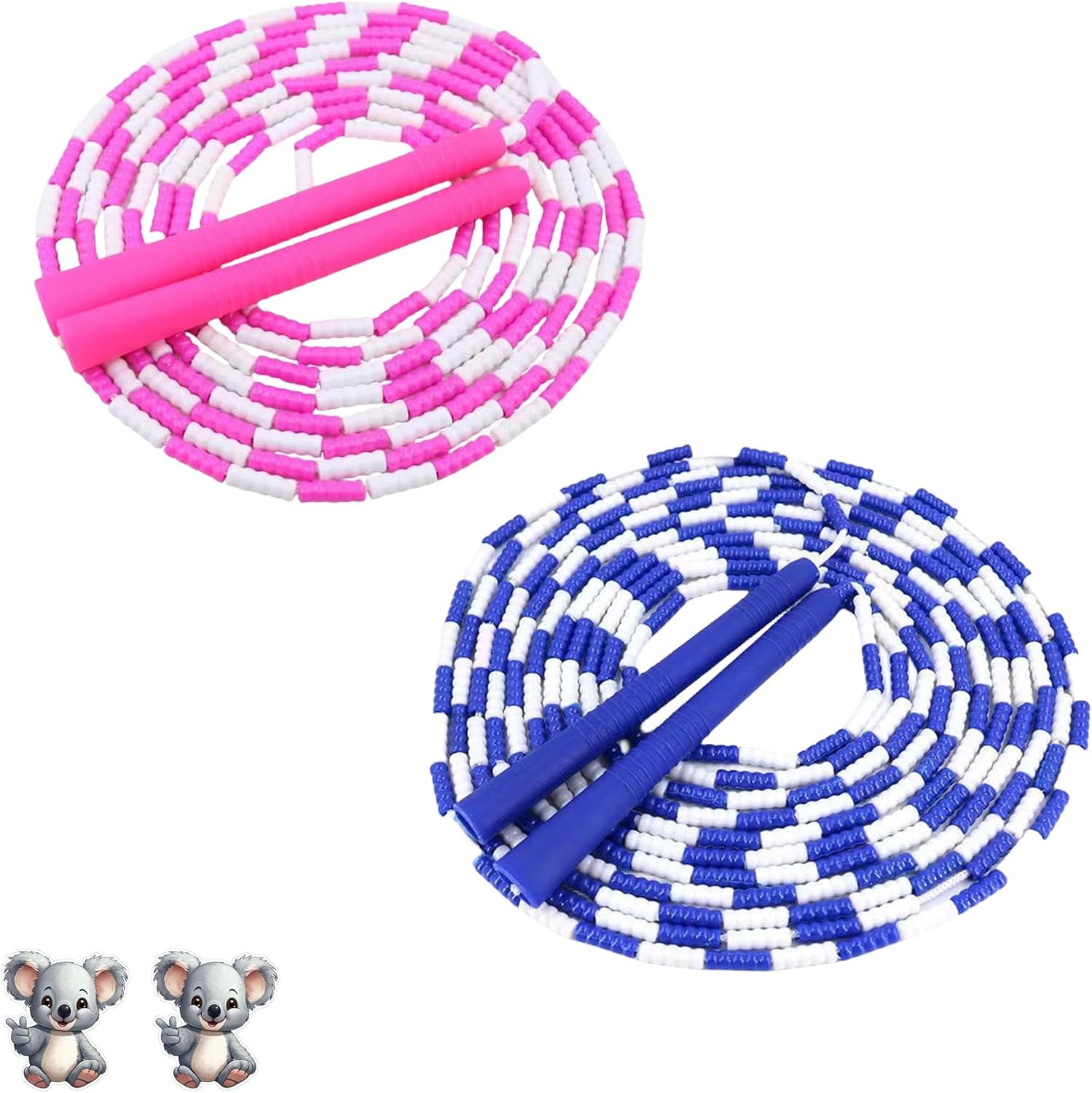 Extra Long 16Ft Jump Rope Double Dutch under Set Plastic Adjustable Segmented Bead 3 Person Old School Playground Kid Girl Child Adult Big Large Thick Skip Outdoor Fitness Chinese outside Sport 2 Pack image number 5