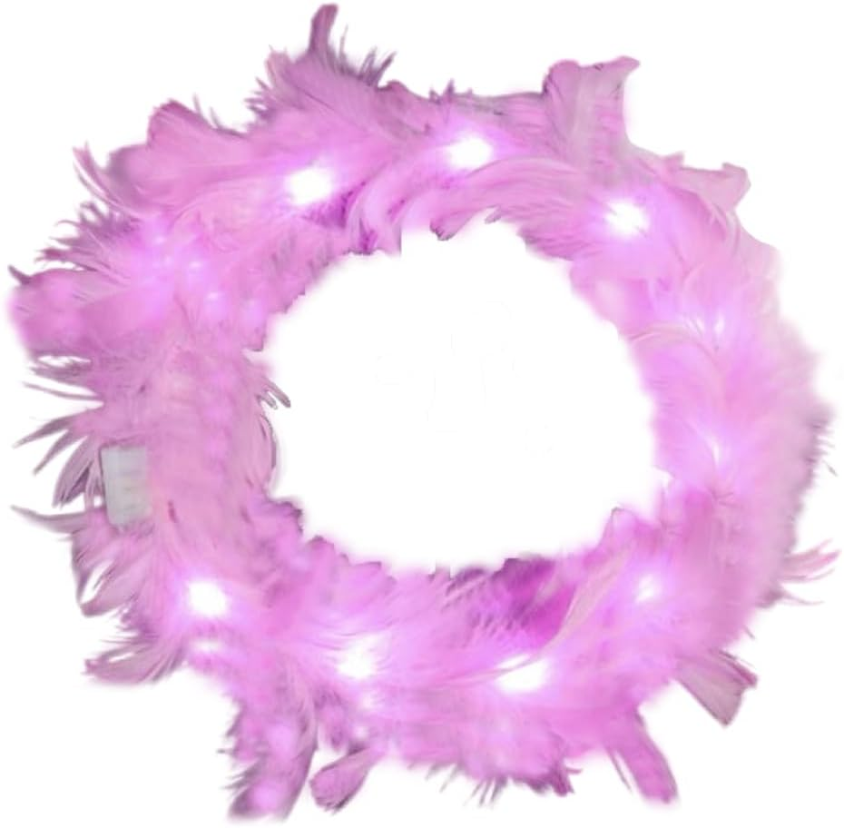LEEMASING LED Feather Wreath Crown Headband Light-Up Angel Halo Headband for Wedding Christmas Halloween Valentine'S Day (Blue)
