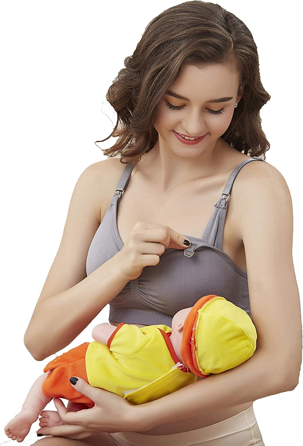 3 Pack Nursing Bra for Woman, Seamless Breastfeeding Bras image number 4