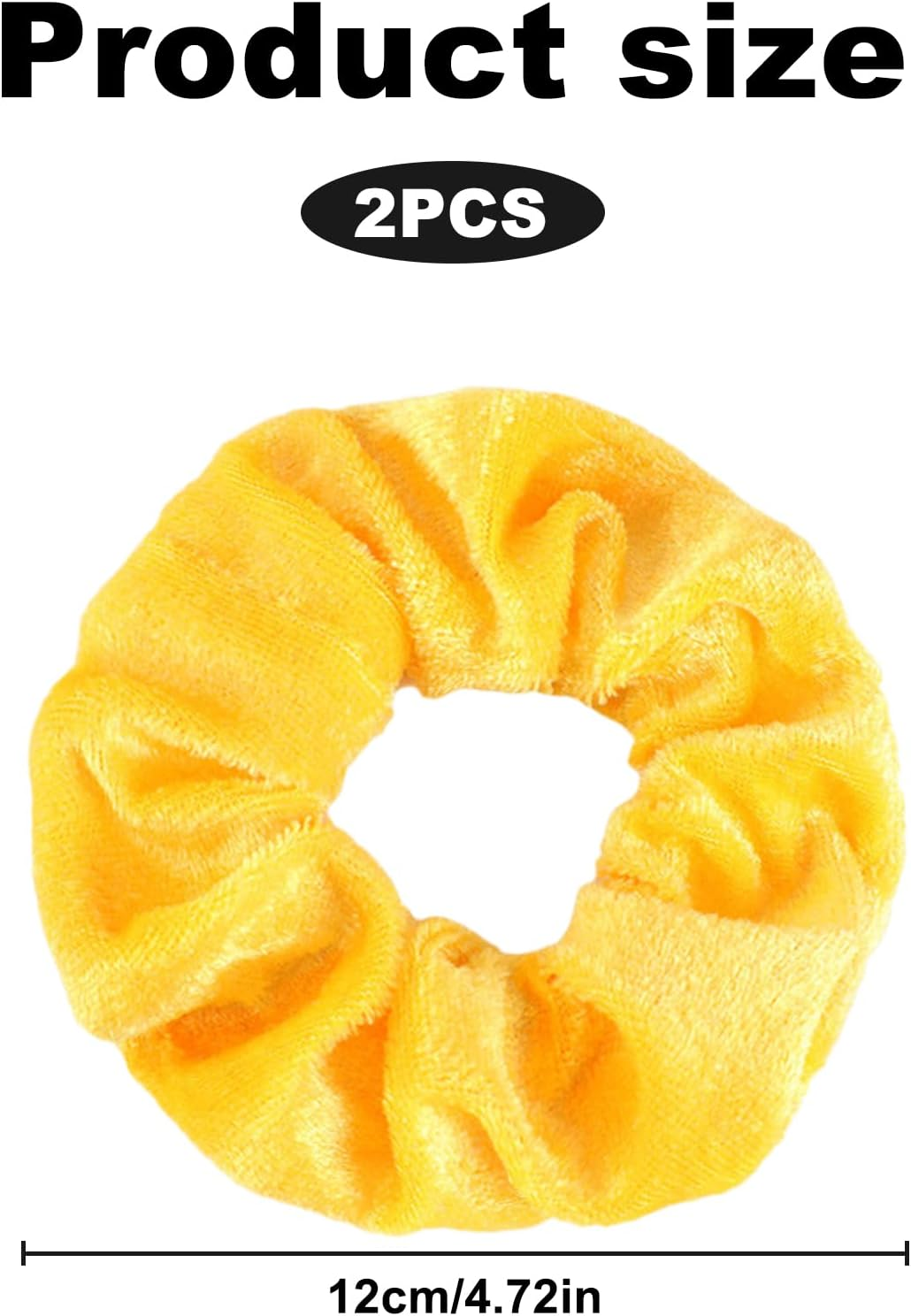 Pack of 2 Hair Bobbles Yellow, Hair Thick Scrunchies Hair Band, Elastic, Women'S Soft Scrunchies, Large Velvet Hair Bobbles, Christmas Headband Set, Stylish Women Elastic, Hair Headband for Afro Curly