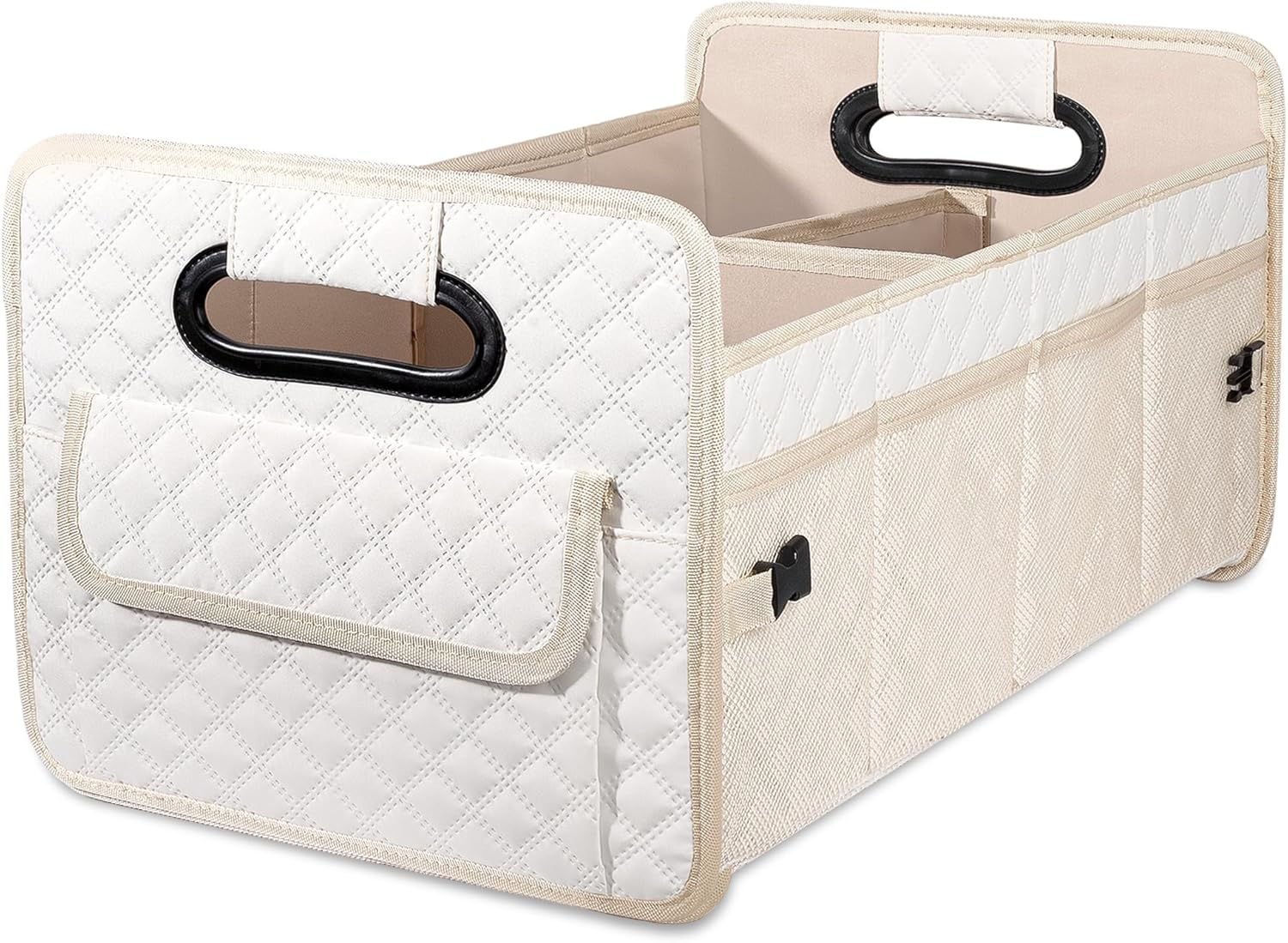 Jiatua Car Trunk Organizer for SUV, Car Storage Organizer Collapsible Multi Compartment Container Box, Adjustable Car Accessories for Women/Men, Pink