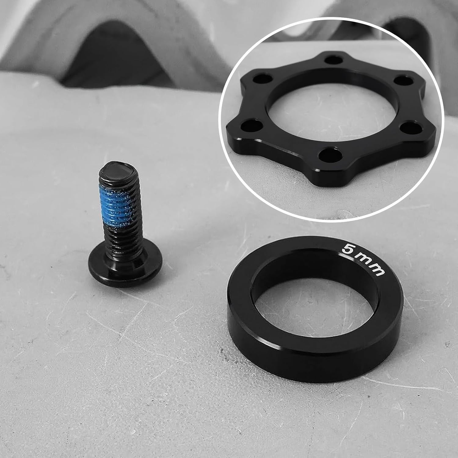 1 Set of Bike Hub Adapter Disc Brake 3/5Mm Bicycle Brake Bike Booster Hub Adapter Replacement with Hub Washers Screws Front Bicycle Boost Hub - 3Mm image number 2