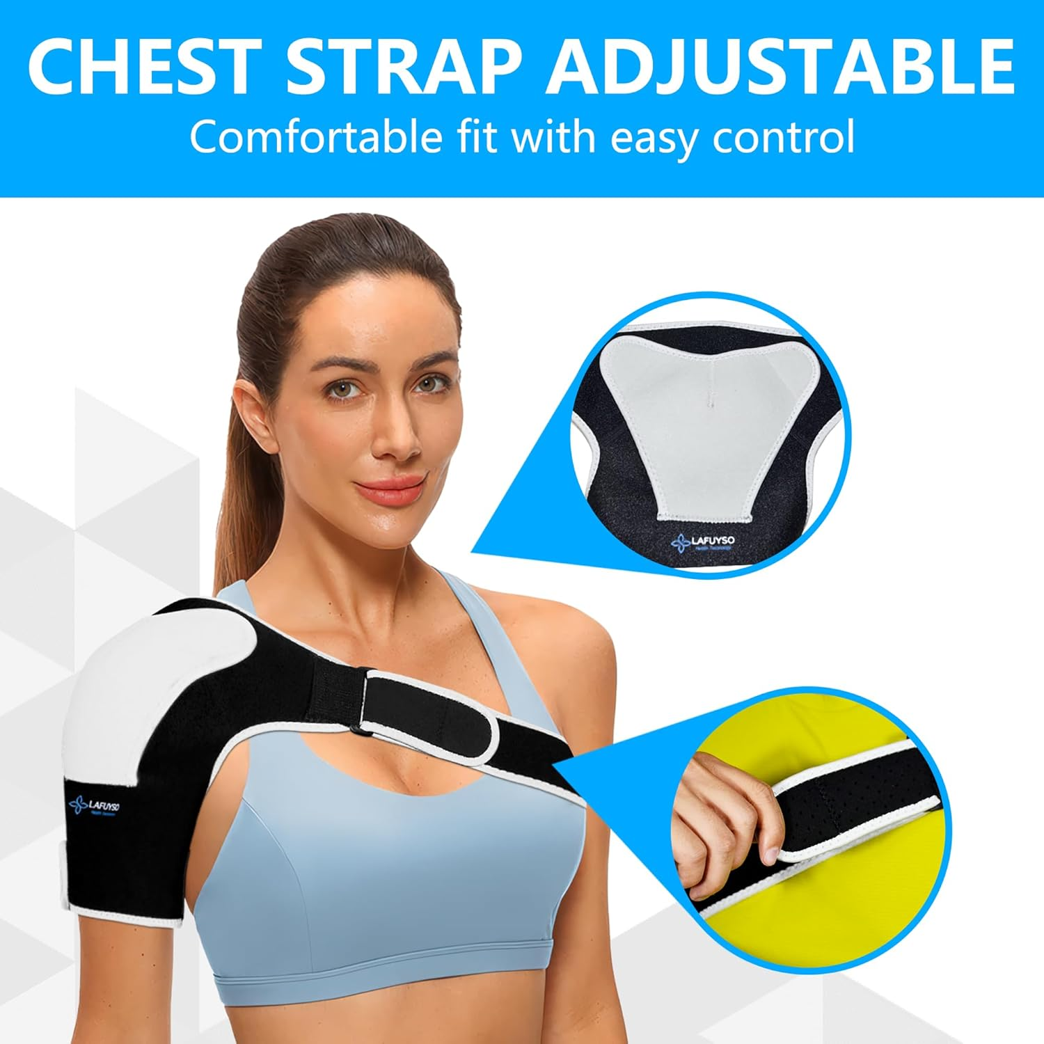 Shoulder Brace for Pain Relief - Adjustable Support for Rotator Cuff Injuries, Tendonitis & Shoulder Recovery, Breathable Neoprene Wrap, Universal Fit for Adults