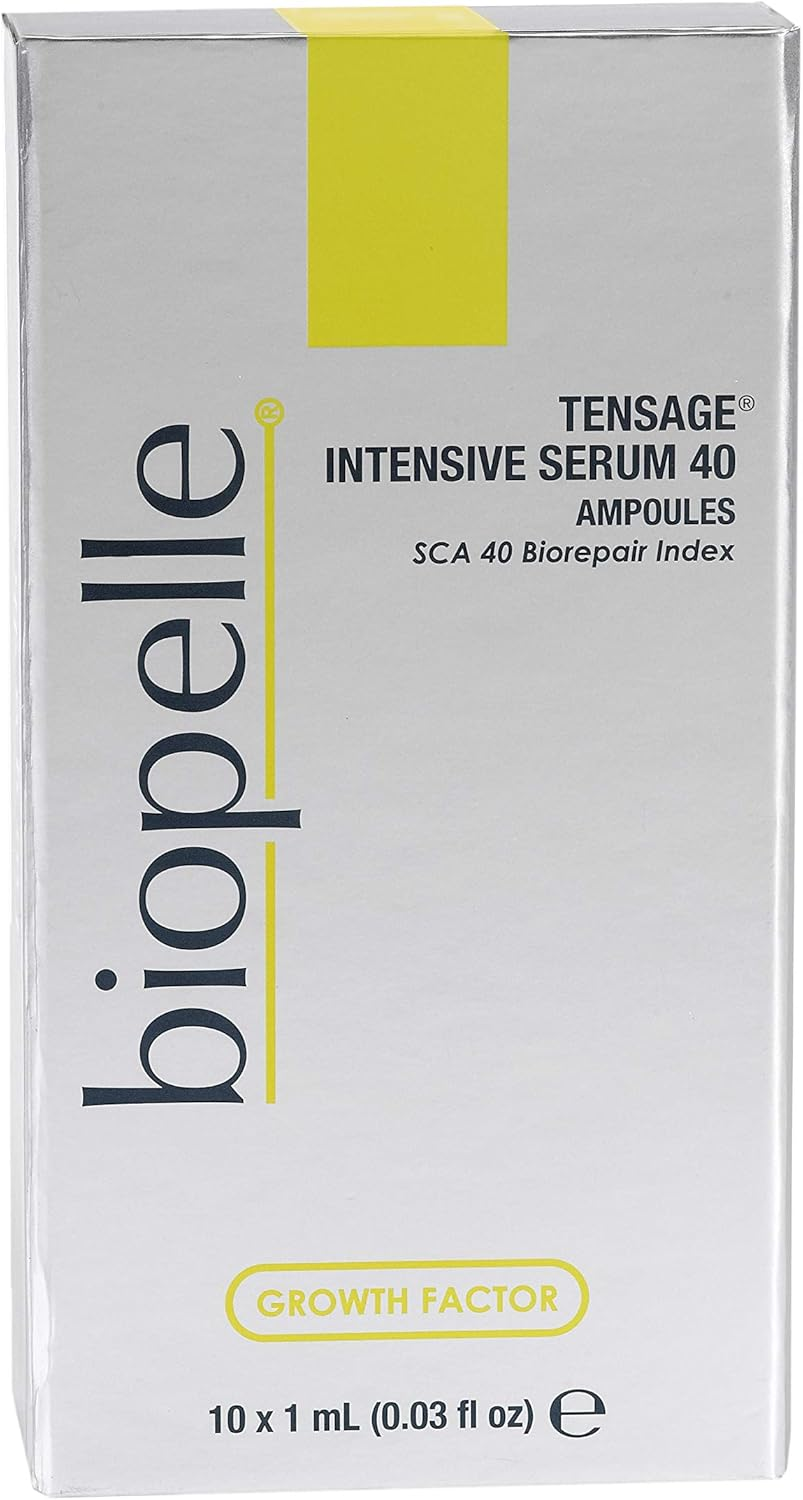 Biopelle Tensage Growth Factor Intensive Serum 40 Post-Procedure or Intensive Boost Ampoules with SCA 40 Biorepair Index, 10 Count