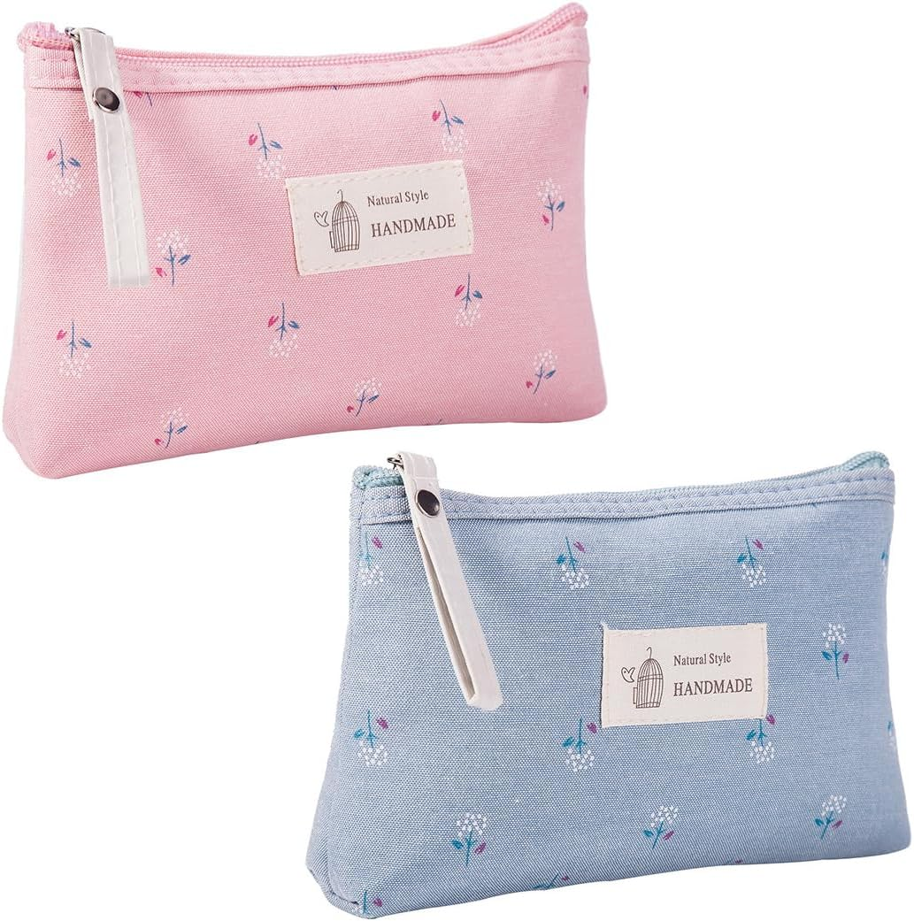 Pack of 2 Small Cosmetic Bag, Portable Toiletry Bag, Canvas Cosmetic Bag, Travel Cosmetic Bag, Travel Toiletry Bag, Makeup Bag, Organiser image number 4