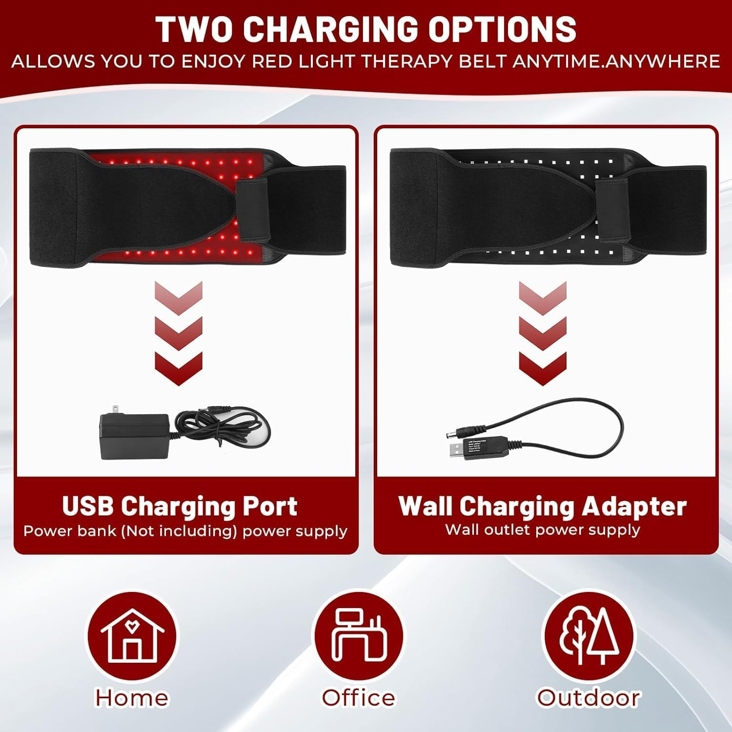 Red Light Therapy Belt for Body - 140 Leds 5 Light Levels with Timer Infrared Light Therapy for Shoulder Waist Muscle, 660Nm Red Light & 850Nm near Infrared & Red Light Therapy for Body image number 1