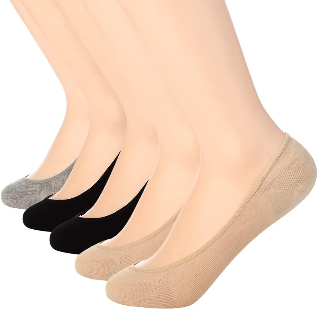 Ultra Low Cut Liner Socks Women No Show Non Slip Hidden Invisible for Flats Boat Summer 3/5 Pairs image number 6