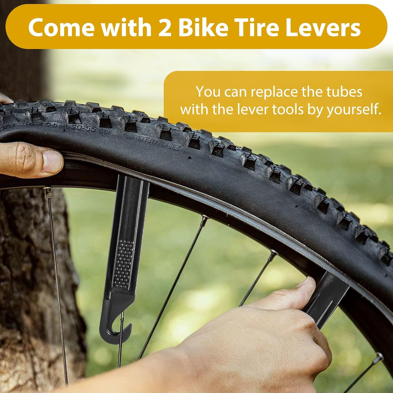 2 Pack 27.5 Inch Bike Tube, 27.5" Bicycle Tube for 27.5 X 1.75/1.9/1.95/2.0/2.1/2.125 Tire, Butyl Rubber Inner Tube with 2 Tire Levers for Mountain MTB Bike image number 5