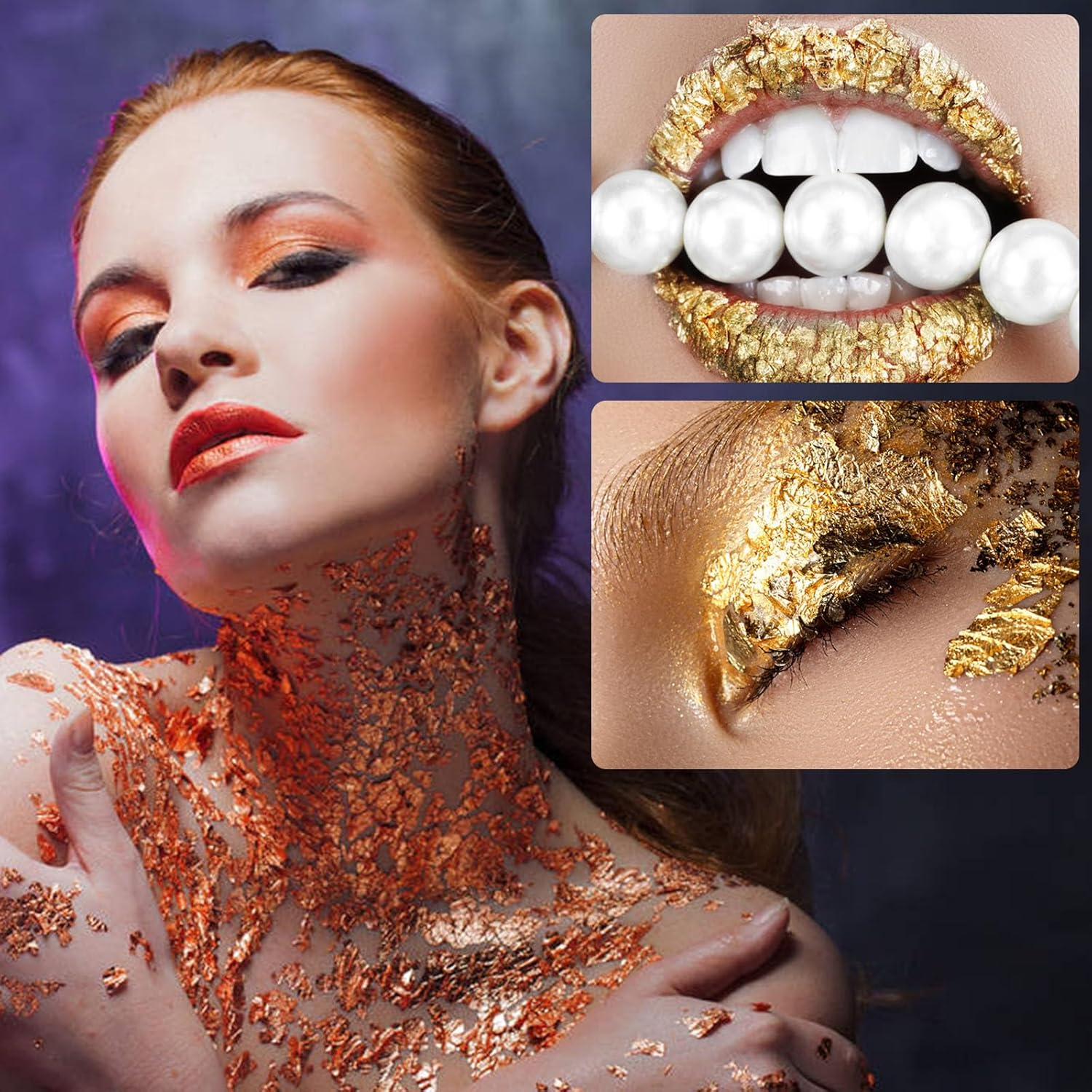 Gold Foil Flakes 20 Bottles Set Gilding Flakes for Resin, Nail Art, Jewelry Making, Painting, Candle Molds & DIY Crafts Gold Leaf for Art & Decoration image number 5