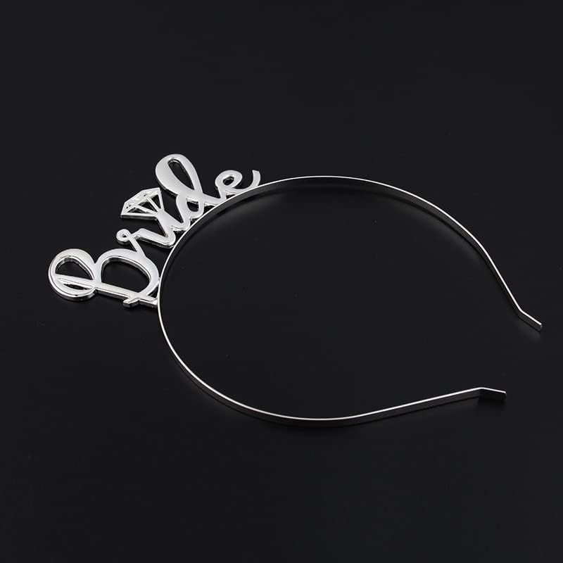 Kefley Bride Crown for Bachelorette Dresses to Be Headbands Gifts Party Decorations Silver Bridal Headband Tiara Accessories ,1 ,1.0 Count