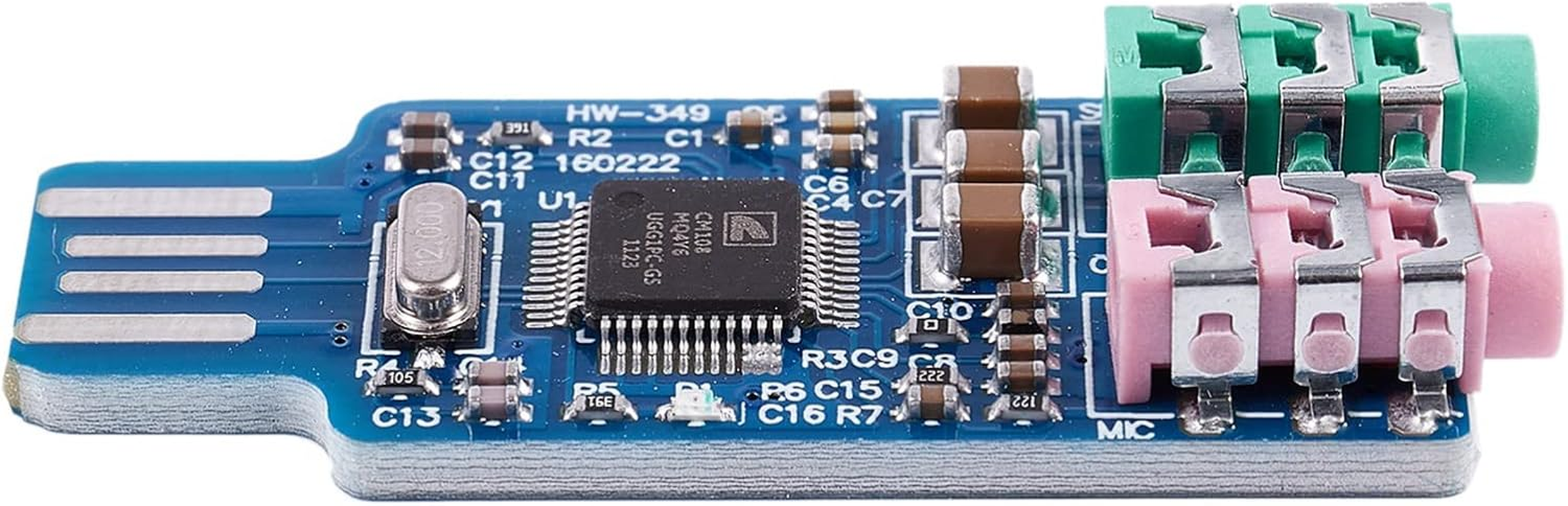 Lrocaoai 4X Free Driver USB Sound Card CM108 USB Sound Card Chip Blue, 750080824 image number 2