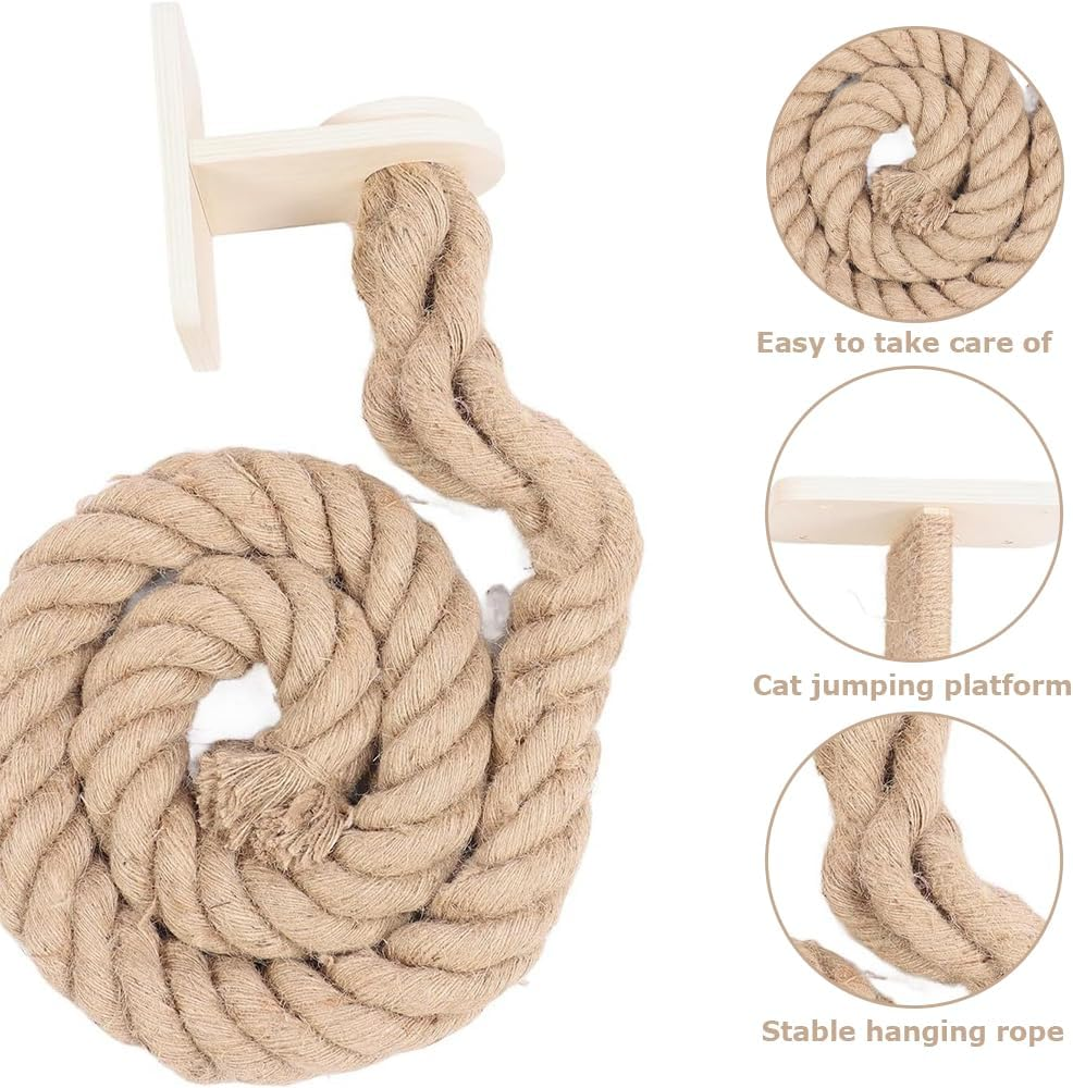 Cat Climbing Rope,Cats Scratching Jute Rope, with Hook,Kitten Scratching Strand,Kitty Entertainment Supplies,Wall Mounted Kitten Climb String,For Indoor Home Pets,Kitling image number 6