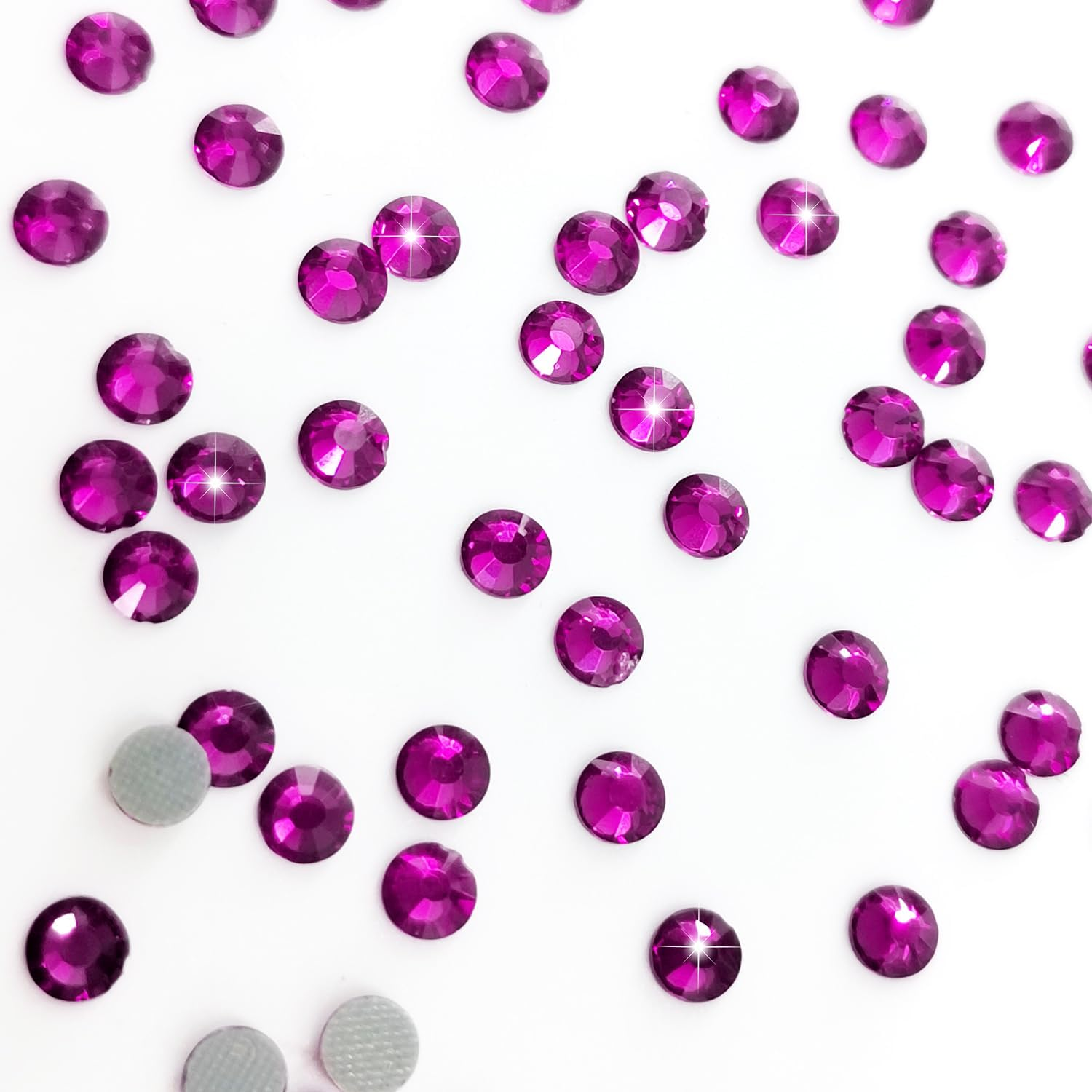 Liliume 5000 X Hotfix Rhinestones, Light Violet Rhinestones, 21 Colours, 5 Sizes, 2 Mm, 3 Mm, 4 Mm, 4.8 Mm, Rhinestone Glass, round Rhinestones for Clothes, Shoes and DIY Crafts (Purshcia) - Gold-Coloured image number 5