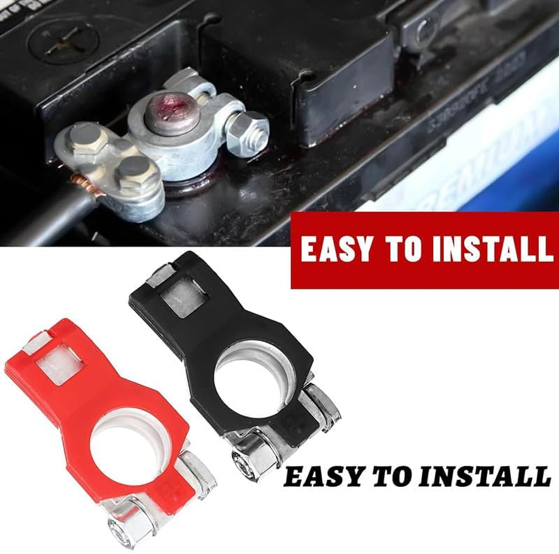 Negative Positive Battery Cable Terminals, 2Pair Battery Terminals Car Battery Cable Terminal Clamps Connectors,Battery Terminal Connectors Universal Battery Cable Ends Top Post Car Battery Clamps image number 6