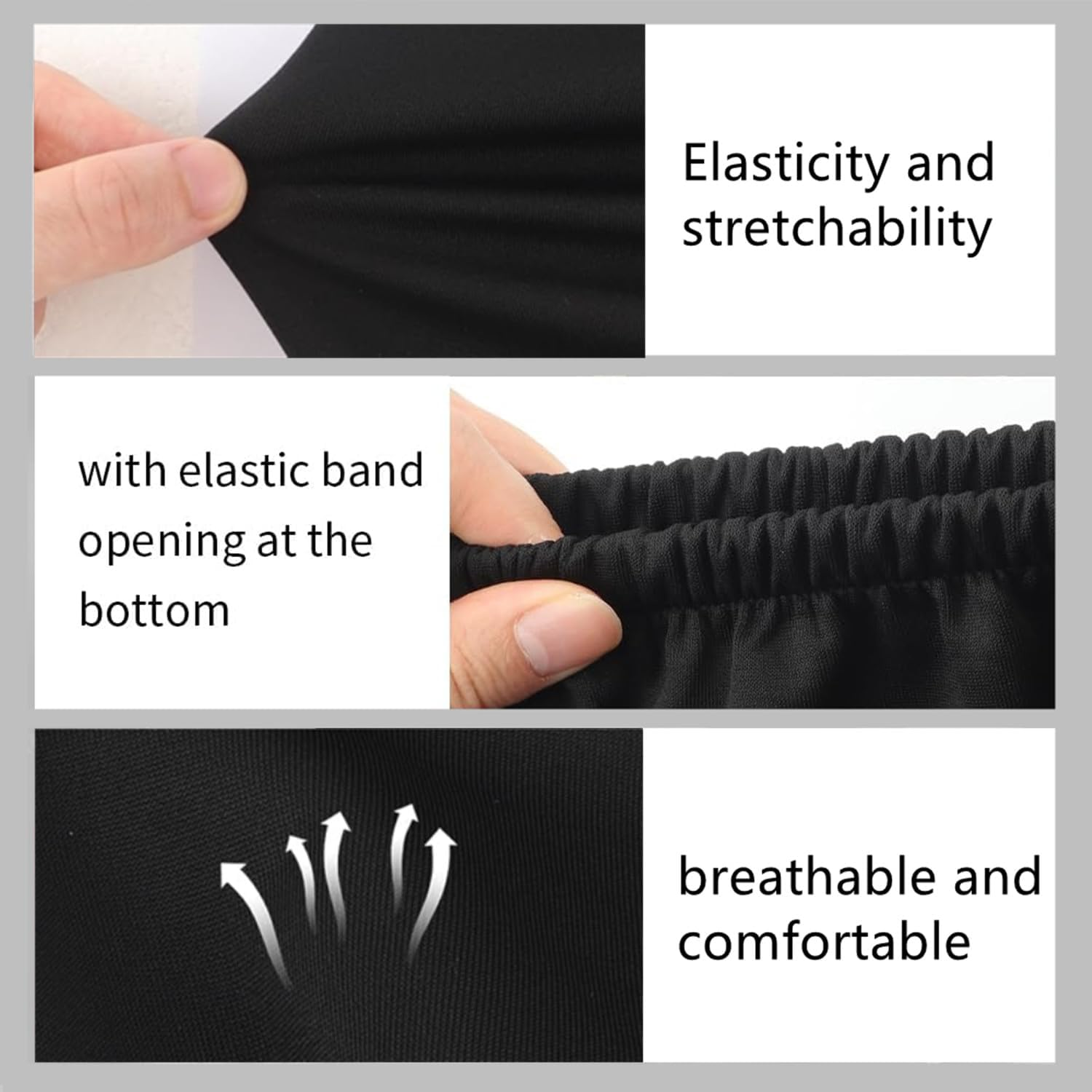 Kastetards 4 Pcs Universal Car Headrest Cover,Soft Breathable Car Seat Head Rest Protector Covers,Dustproof,Washable,Elastic Fabric Coverings (Black) image number 6