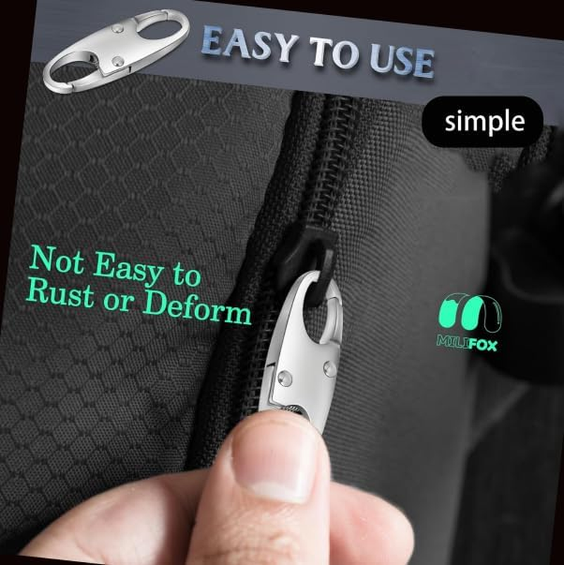 Fokmuaex 8PCS anti Theft Zipper Clips, Double Zipper Replacement Accessories for Luggage, Backpacks, Travel Gear - Enhanced Security & Durability image number 3