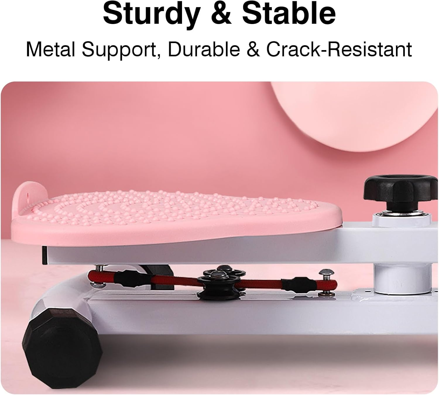 Waist Twisting Machine - Ab Twister Board with Counter, Waist Workout Equipment for Home Exercise - Pink image number 4