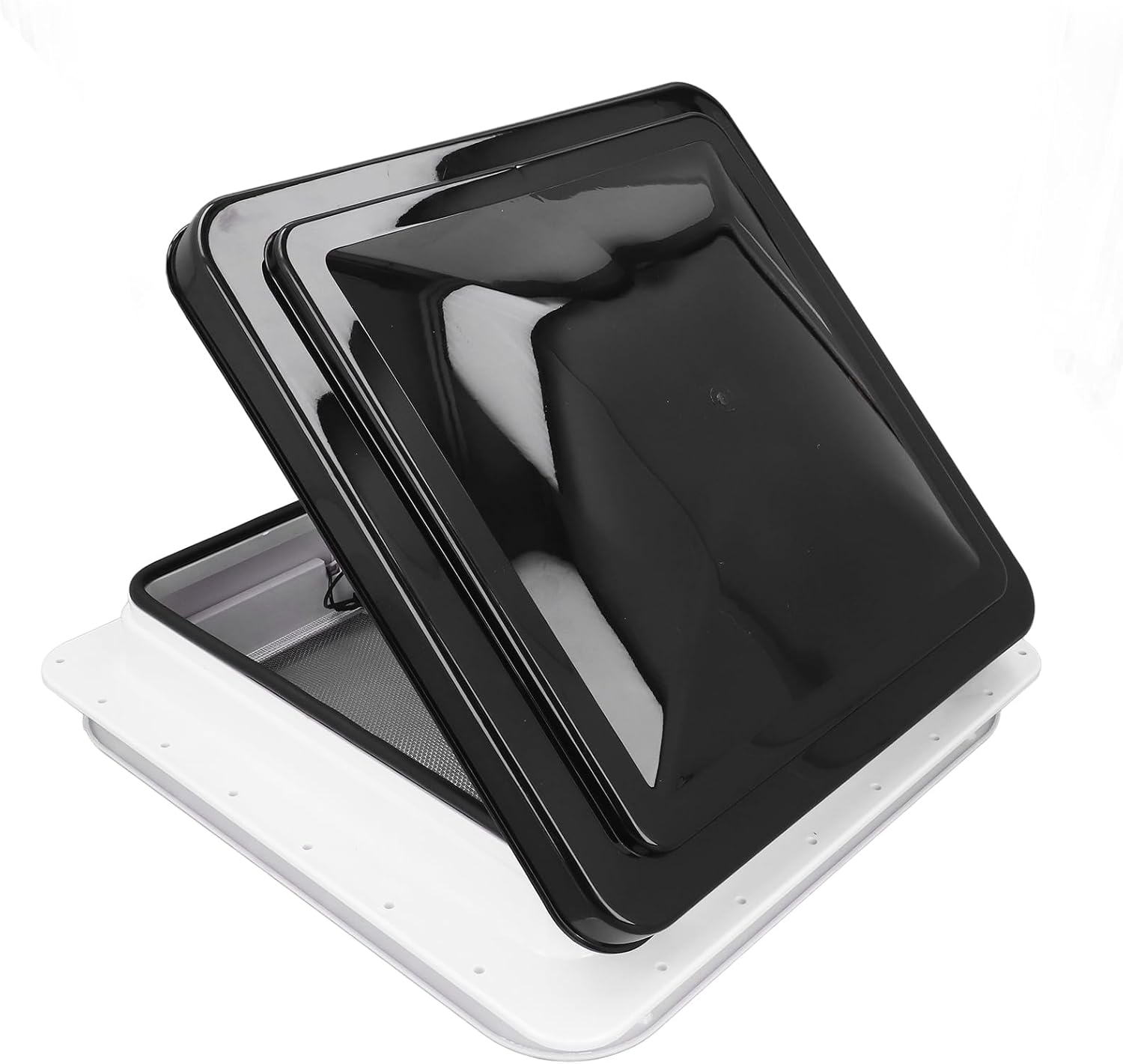 14 Inch RV Roof Vent with Fan Reversible, 12V RV Roof Vent Fan with Remote Control & 6 Inch Blades for Trailers, Campers, Compatible with Ventline, Jensen and Elixir image number 2