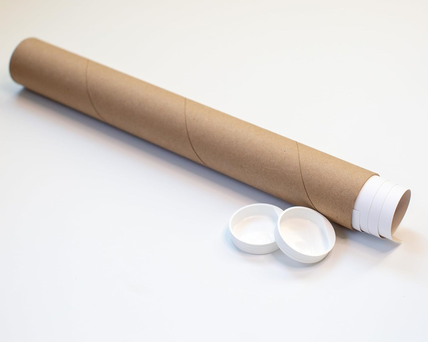 1Pc Cardboard Poster Tube for Mailing Tube Mailer,Kraft Mailing Tube with Cap,Mailing Tube with Plastic Cap,Round Cardboard Postal Tube with Cap image number 4