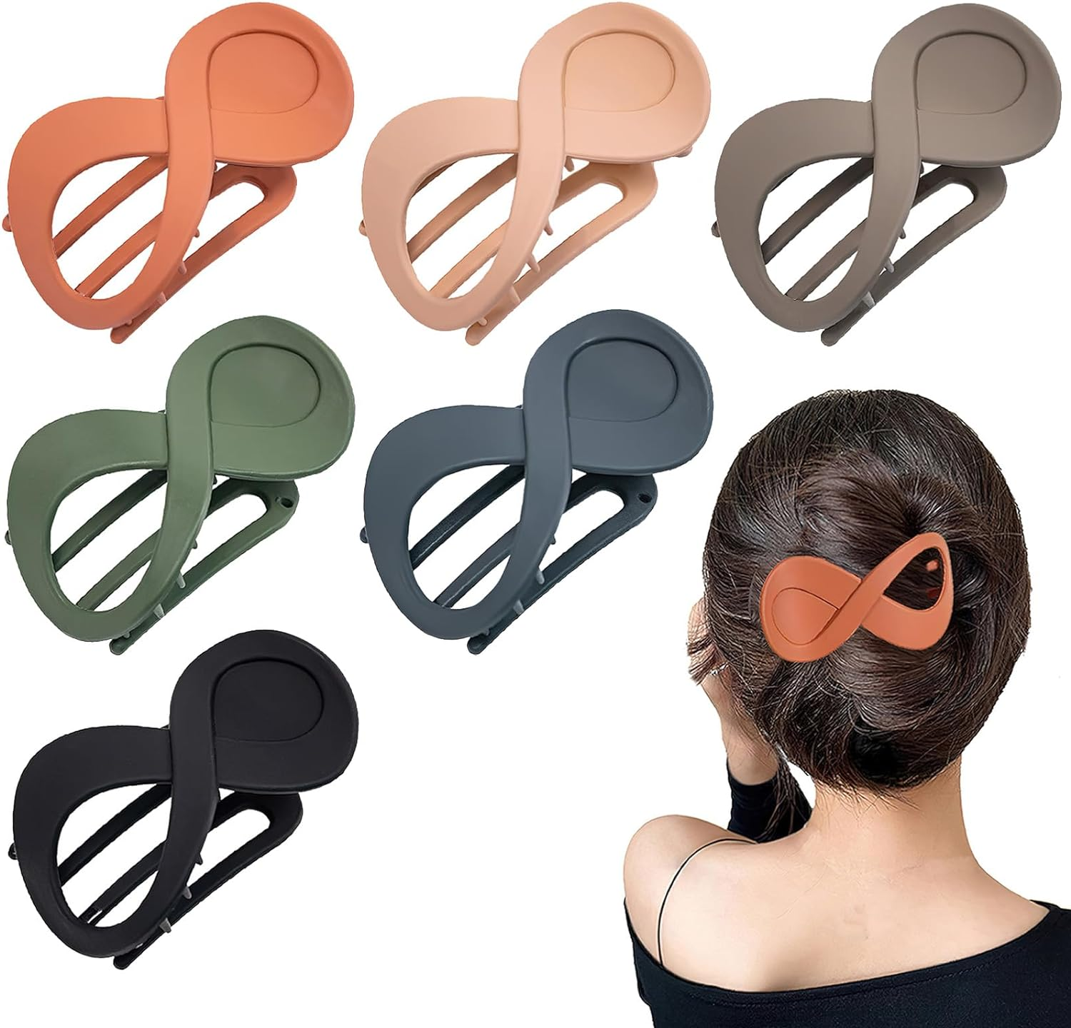 6 Pcs Flat Hair Clips, French Concord Lay down Claw Clips 3.35 Inch Strong Hold Side Slide Barrettes for Women (Multicolor) image number 5