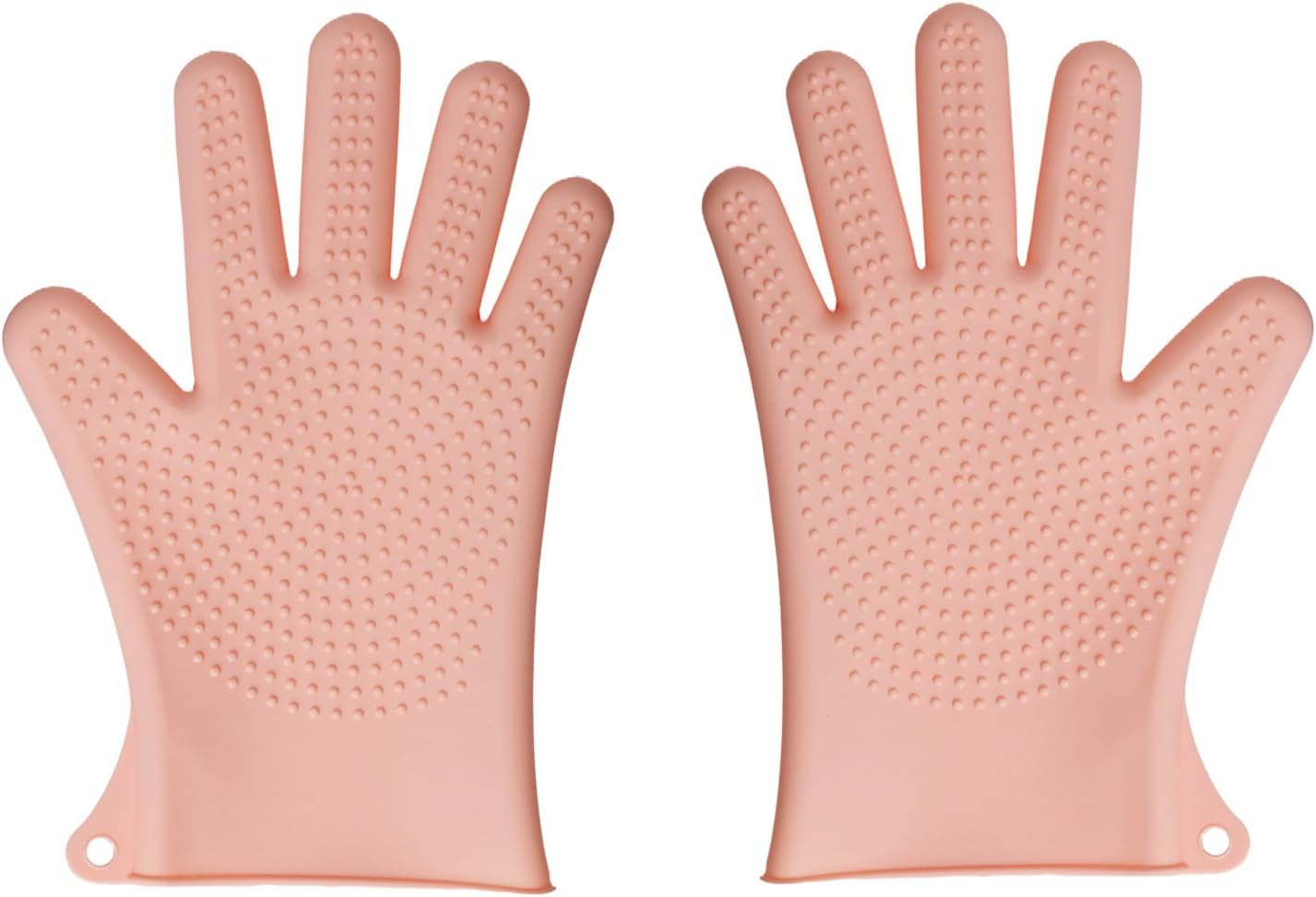 Silicone Oven Mitts &ndash; Heat Resistant Five-Finger Baking Gloves for Kitchen, BBQ, and Cooking (Blue)