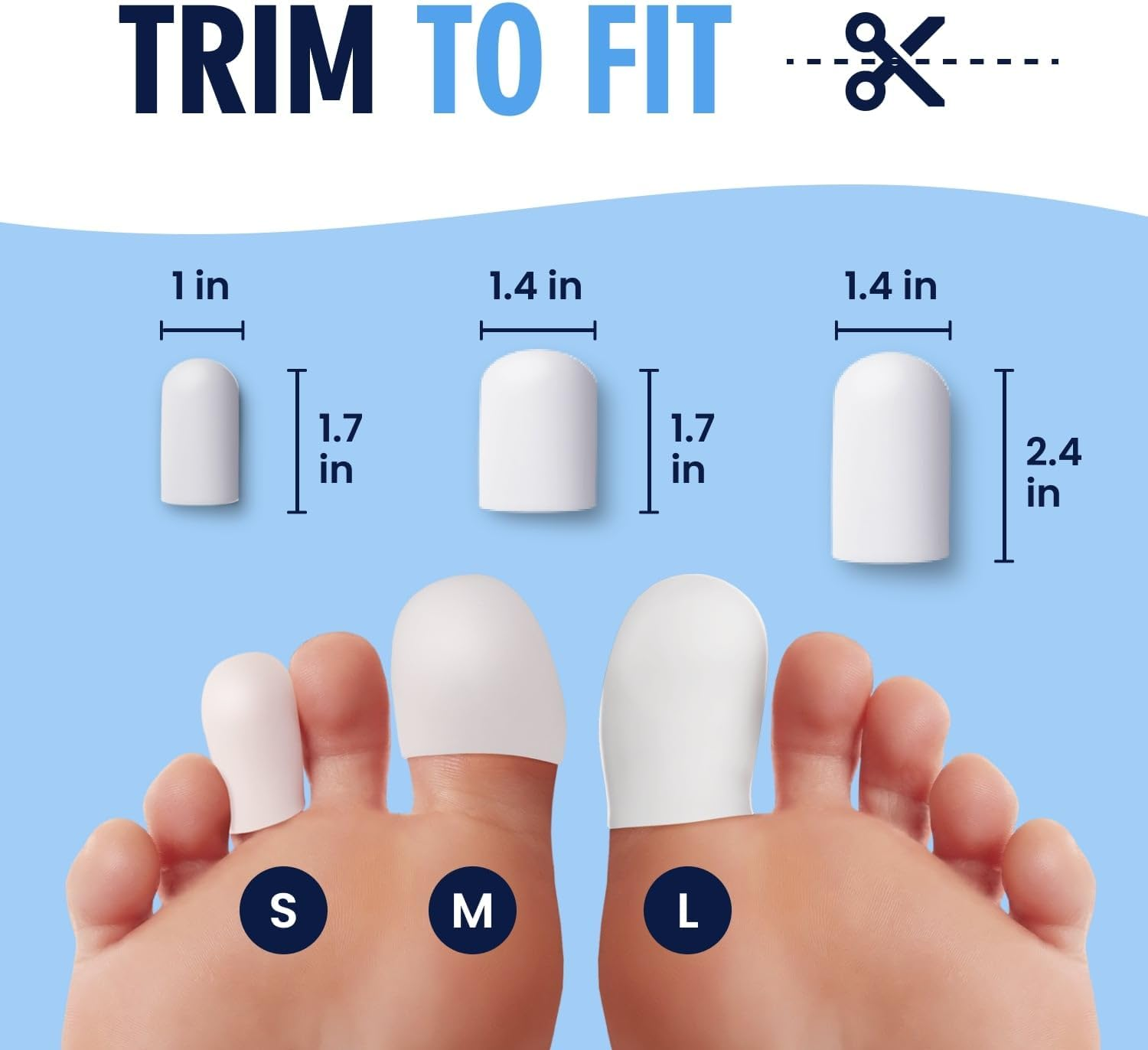 Dr. Frederick'S Original 4 Piece Gel Toe Caps - Prevents Callus & Blistering - for Men and Women