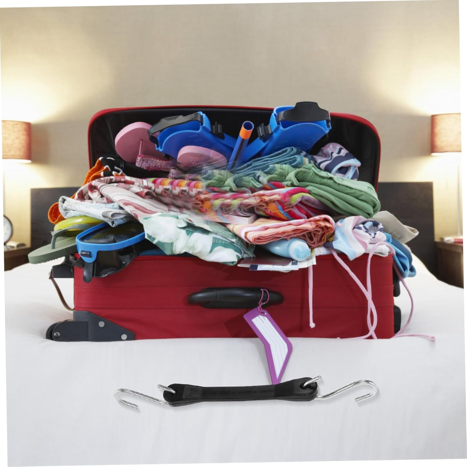 HOMOCONO 6Pcs Luggage Straps for Suitcases Heavy Duty Lashing Straps Adjustable Tension for Travel Outdoor Suitcase Belts image number 2