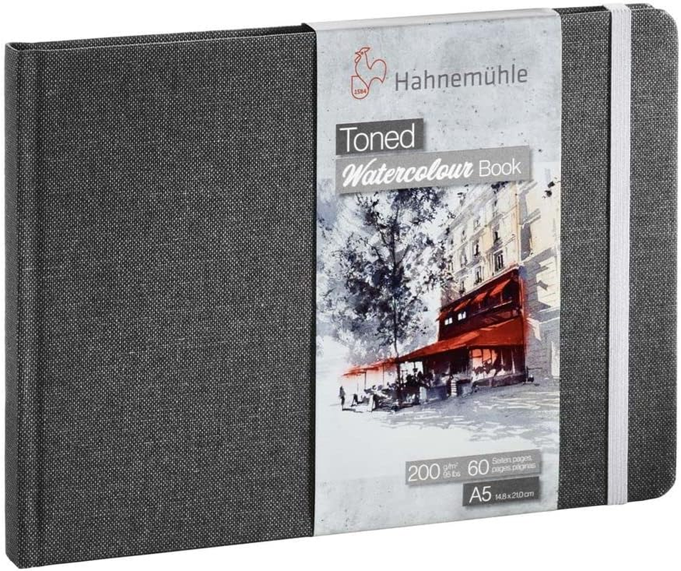 Hahnemuhle Toned A6 200Gsm Landscape Watercolour Book, 60 Pages, Grey image number 3