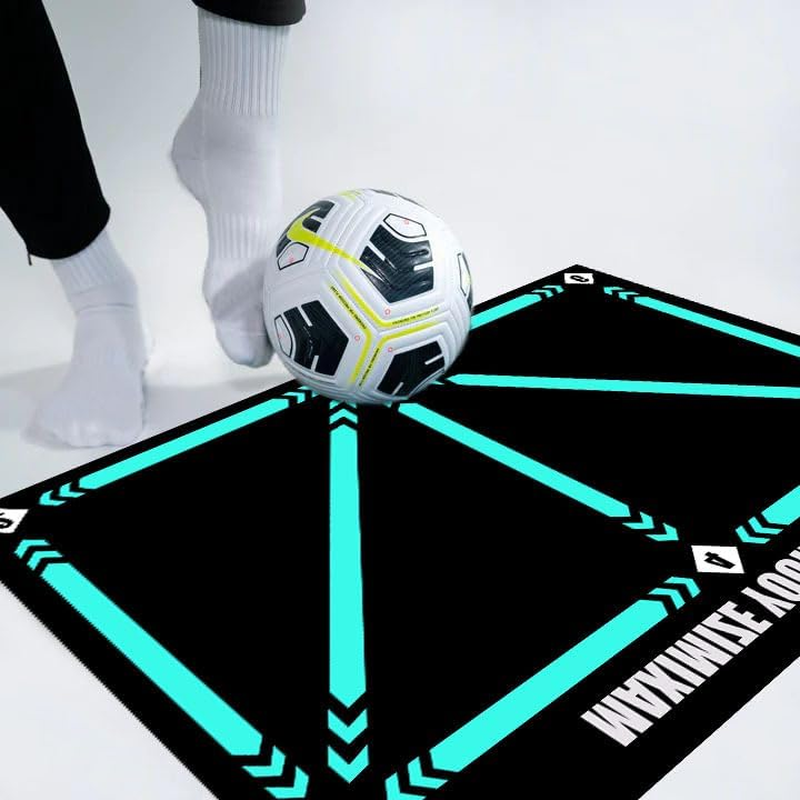 Football Training Mat，Non-Slip Shock Dribble Silent Soccer Sports Mat，Football Footstep Training Mat，Step Training for Beginners and Reinforcement Trainers（90 * 60CM） image number 4