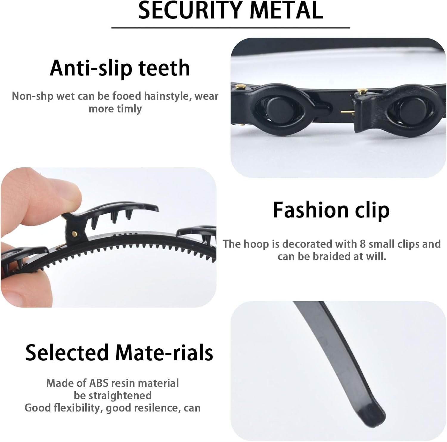 SSKHE 2 Layered Teeth Combs Hair Bands Headbands Headbands Non-Slip Fringe with Clips Versatile Accessories to Solve Your Style