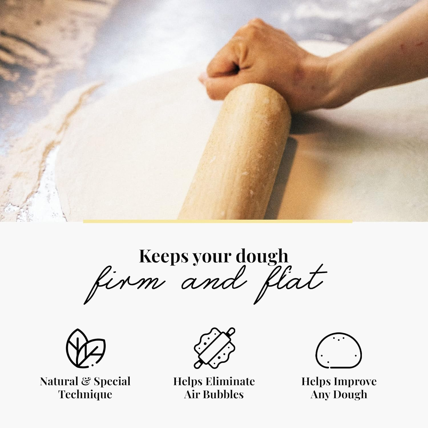Tuuli Kitchen Classic Professional Wooden Rolling Pin with Revolving Centre (17,3 by 2,2 Inches) image number 4