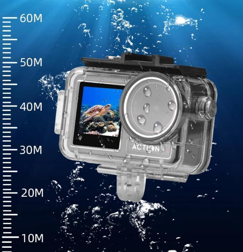 DJI Osmo Action 5 Action 4 Action 3, 50M/164FT Underwater Housing Shell, Waterproof Housing Case for Protective Underwater Dive Housing Case Shell with Bracket Accessories image number 4