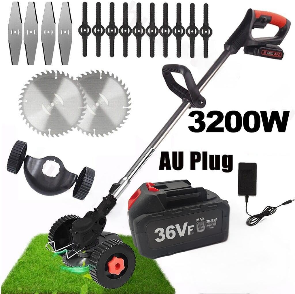 3200W Electric Brushcutter with 36V Lithium Battery, 4 Metal Blades, 10 Plastic Blades, AU Plug image number 3