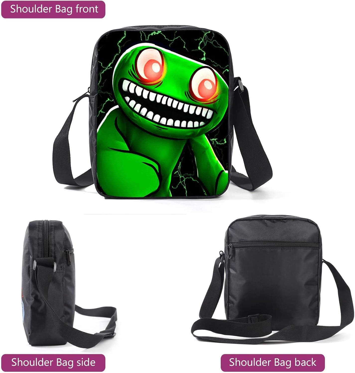3Pcs Anime Game Banban Backpack Set with Keychain,16In 3D Printed Friend Cartoon Lunch Bag High Capacity Schoolbag Boy and Girl Schoolbag.