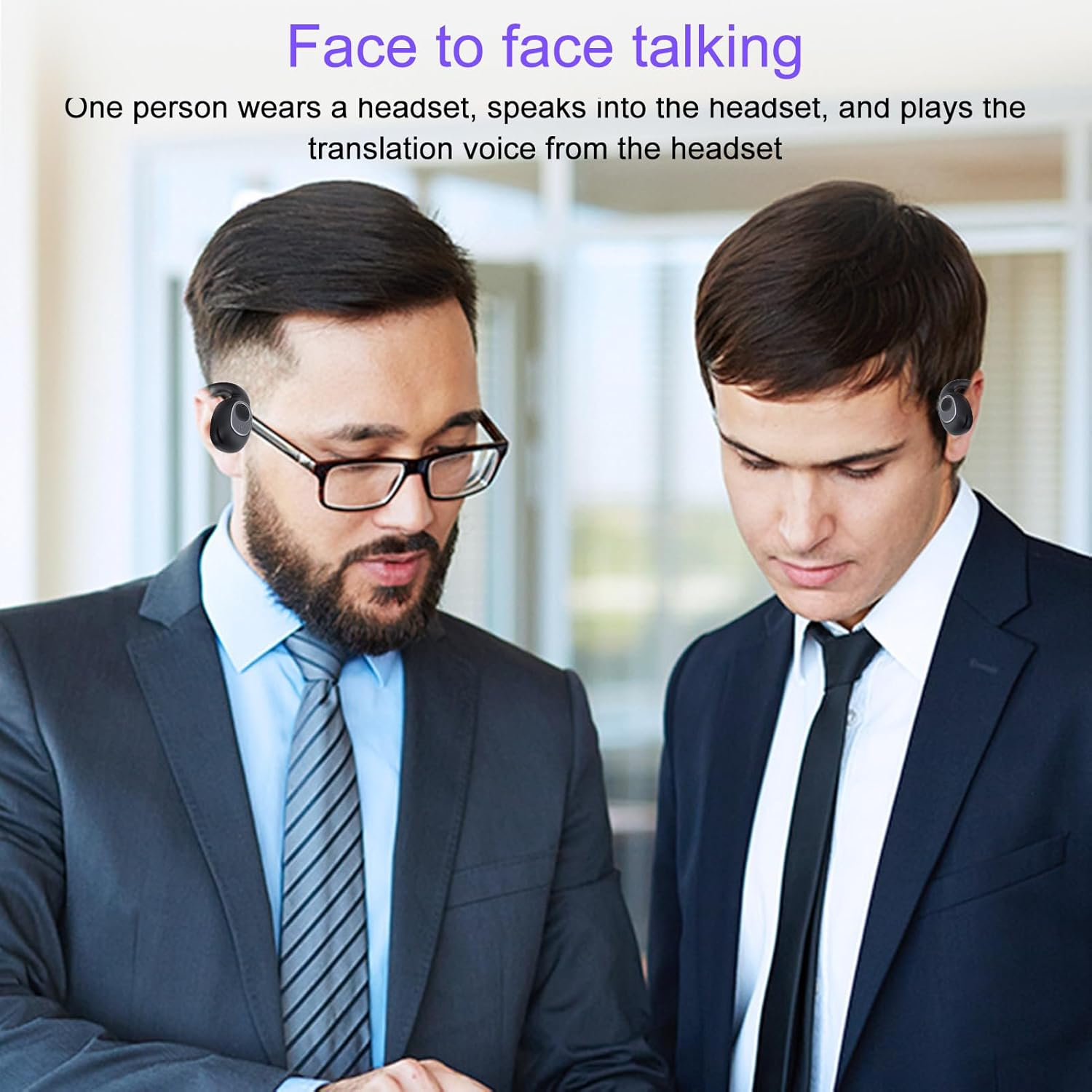 XUMIUZIY Language Translator Earbud, Real Time Translator Headset with 4 Modes, Ergonomic Hi Fi Stereo Sound 80 Languages and 14 Voice Translations for Travel Business image number 2