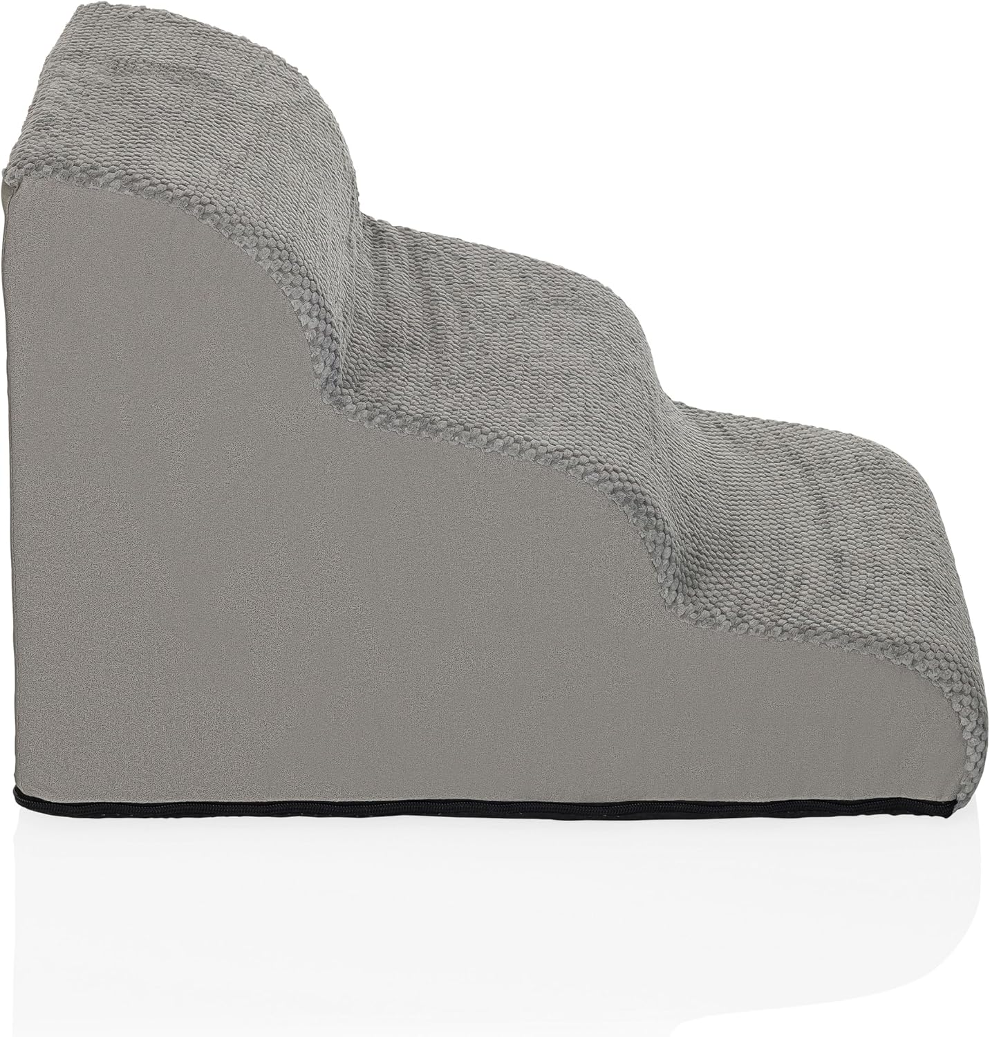 PAWY Step 3 Pet Stairs with Washable Cover, Non-Slip Dog Ramp, Grey image number 3