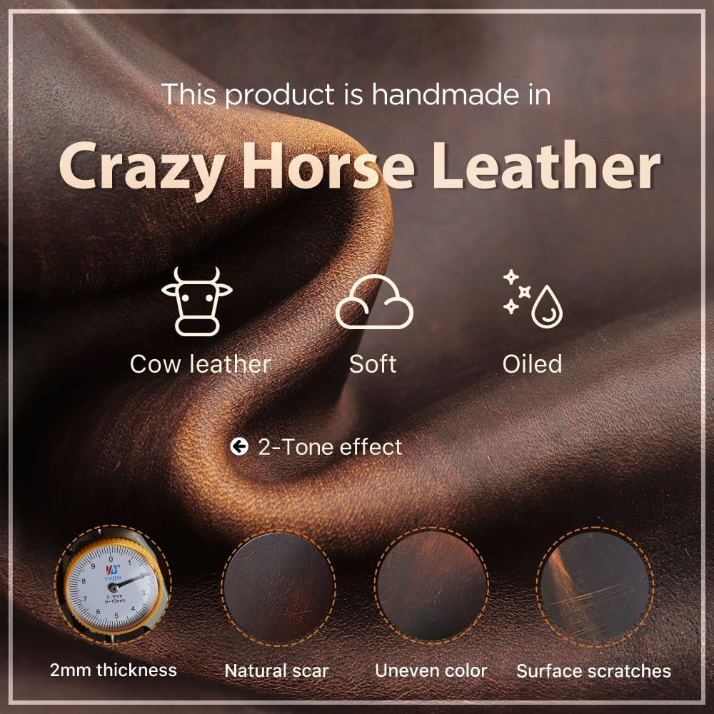 CONTACTS Full Grain Leather Empty Manicure Kit Case for Men Travel Nail Clipper Pouch Small Personal Care Tools Pouch by Handmade (Case Only) image number 2