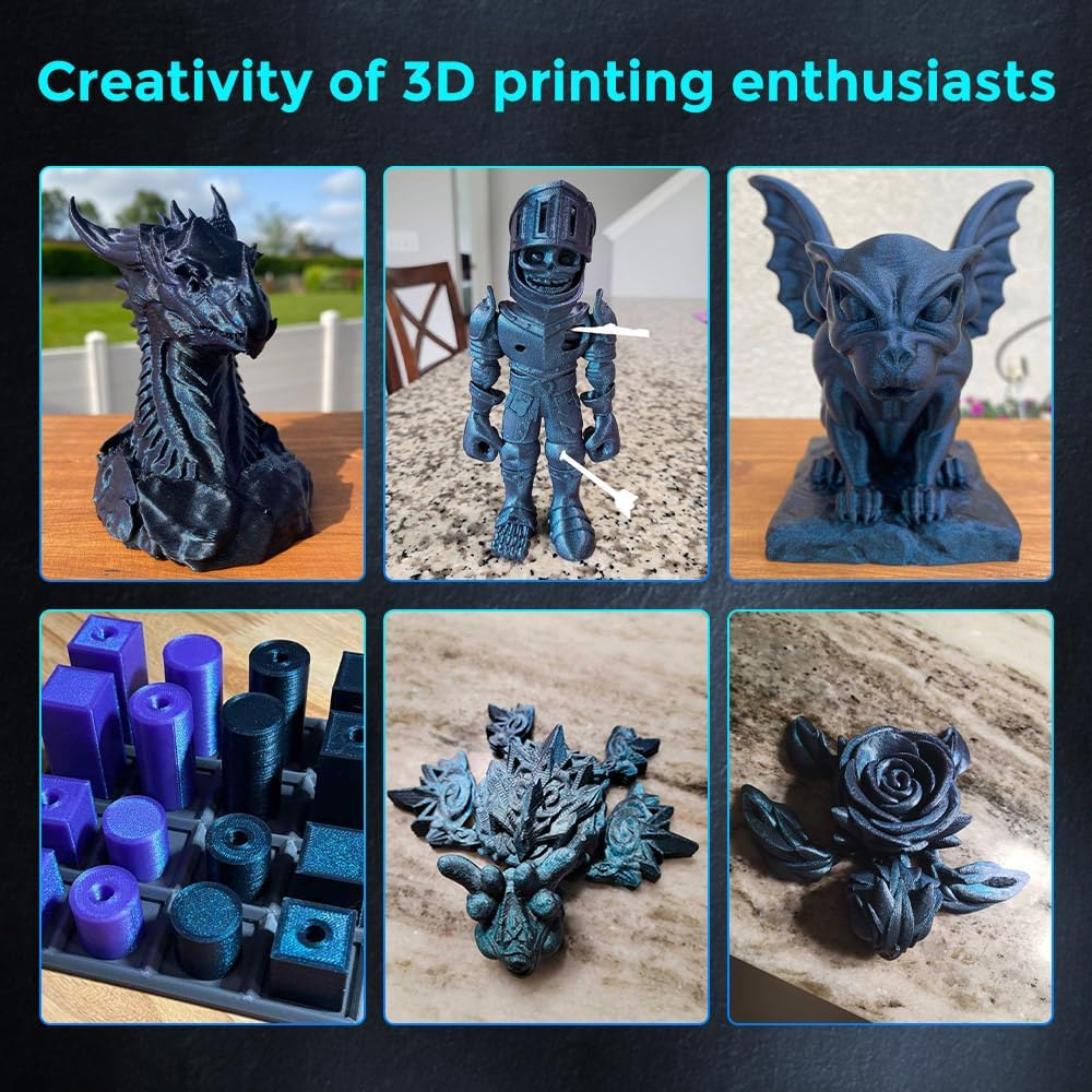 VOXELAB 3D Printer Filament, 1.75Mm PLA Multicolor Filament, Dimensional Accuracy +/- 0.02 Mm, 3D Printing Material 1Kg/ Spool, Compatible with FDM 3D Printer (Burnt Titanium) image number 1