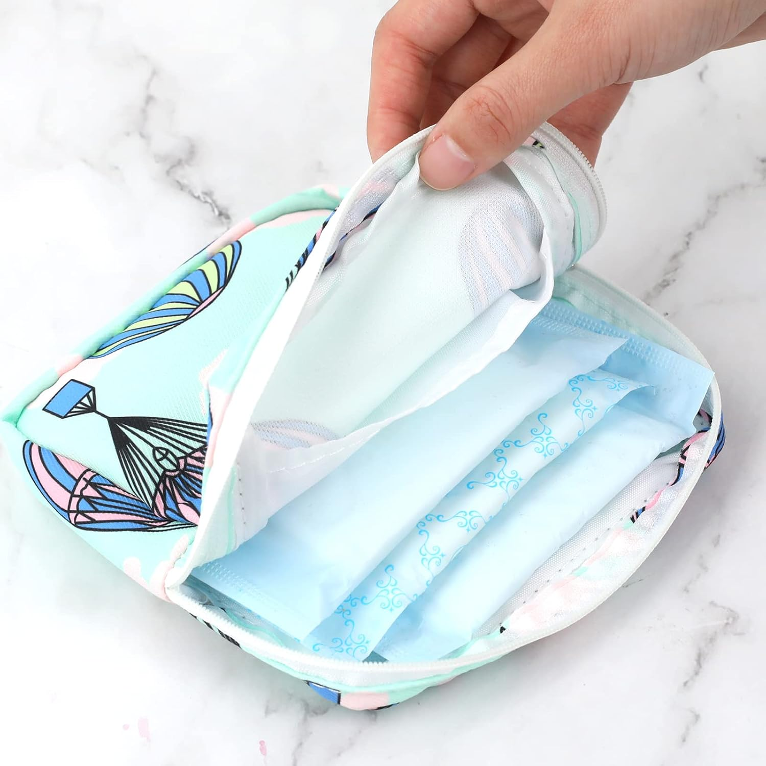 Vin Beauty 3Pcs Period Bag,Period Pouch,Sanitary Napkin Storage Bag, Portable Reusable Menstrual Pads Bags,Tampon Storage Pouch for Women Teen Girls,Pad Bag,Feminine Care,Tampons Holder for Purse image number 6
