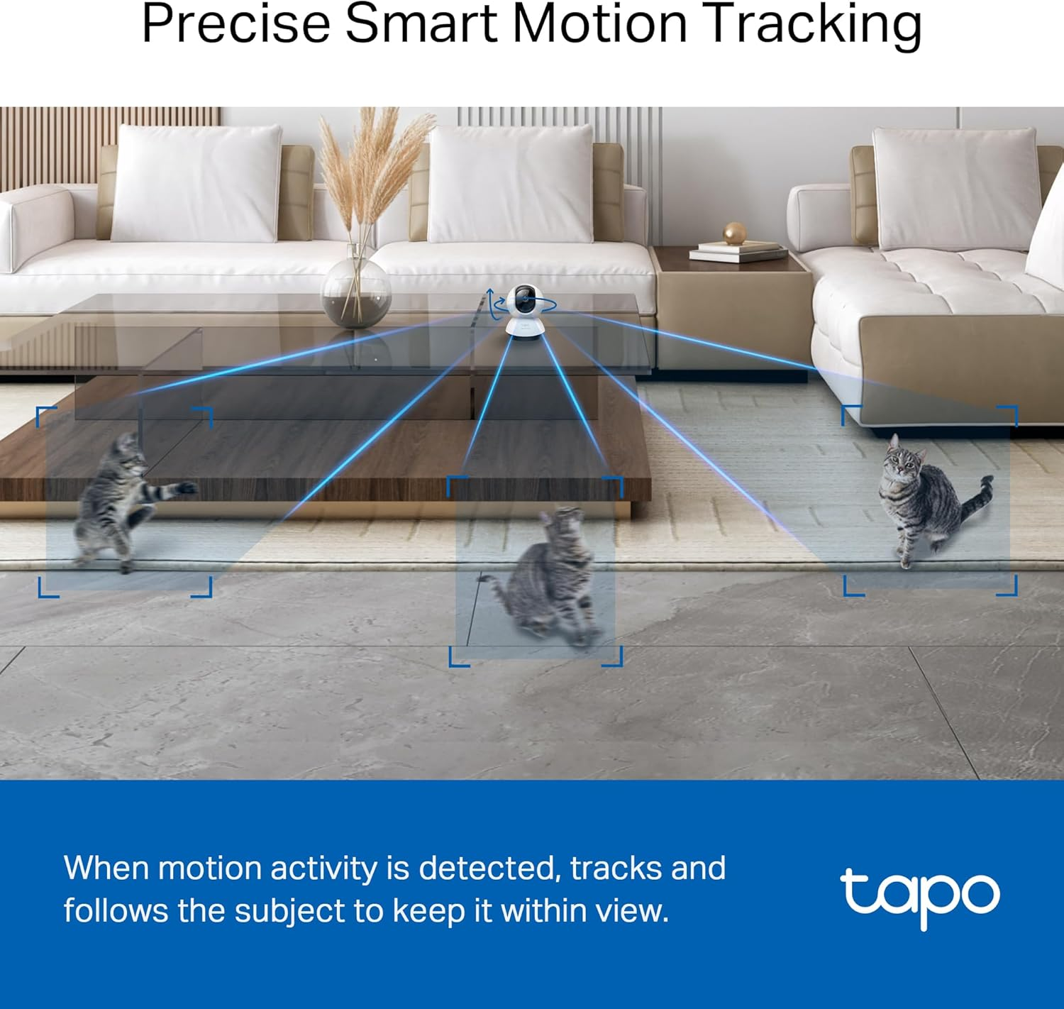 Tp-Link Tapo 2K QHD Pan/Tilt Security Camera for Pet Camera, Baby Monitor, Motion Detection, Motion Tracking, 2-Way Audio, Night Vision, Cloud &SD Card Storage, Works W/Alexa & Google Home(Tapo C220) image number 3