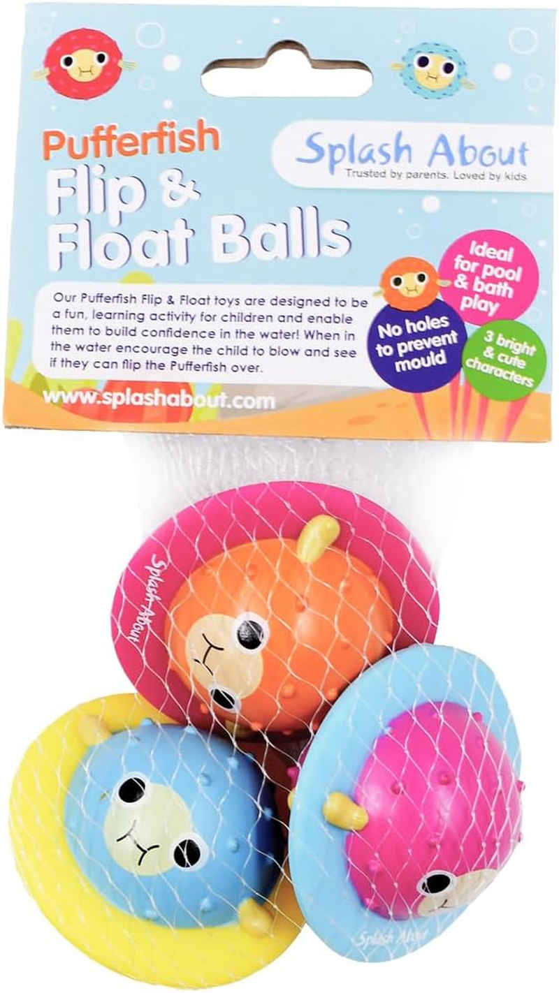 Splash about Pufferfish Flip & Float Pool & Bath Toys, Pack of 3