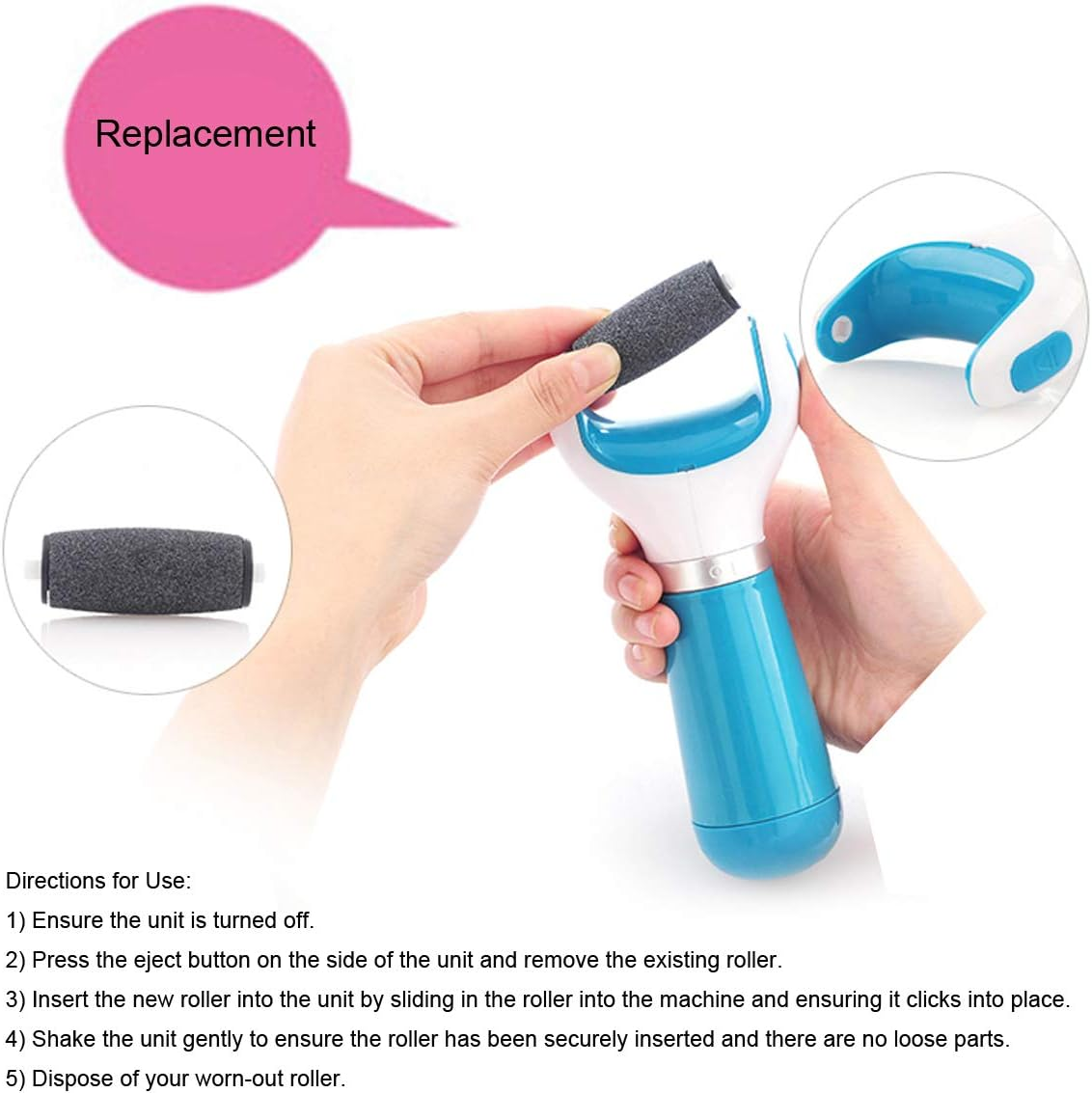 12 Pack Replacement Rollers for Amope Pedi Refills Electronic Perfect Foot File-(6 Extra Coarse& 6 Regular Coarse) image number 4