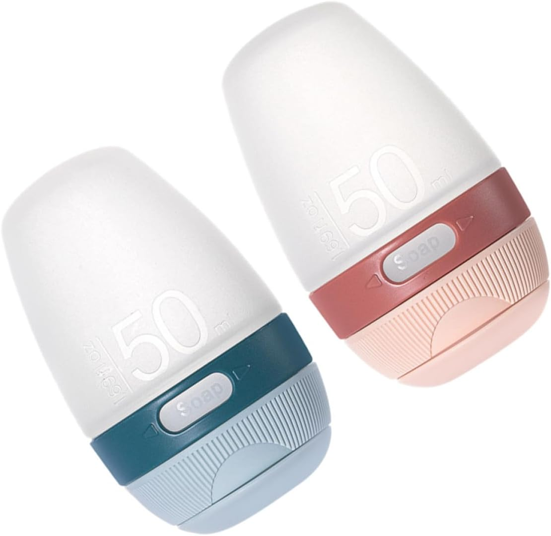 TEHAUX 2Pcs 50Ml Silicone Travel Bottles Leakproof Refillable Cosmetic Lotion Dispensers Portable Sample Containers for Skincare and Toiletries Use image number 1