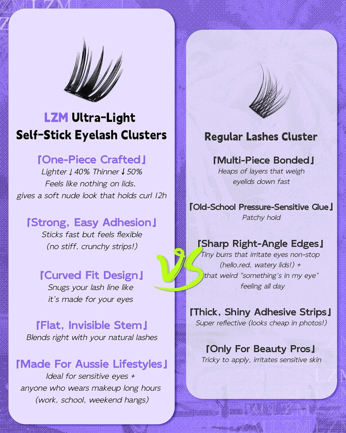 LZM Pre Glued Manga Lash Clusters Self Adhesive Eyelashes Clusters Press on Individual Lashes Anime Style DIY Eyelash Extensions with Tweezers, No Glue Needed, Easy to Apply, Thin Band image number 4