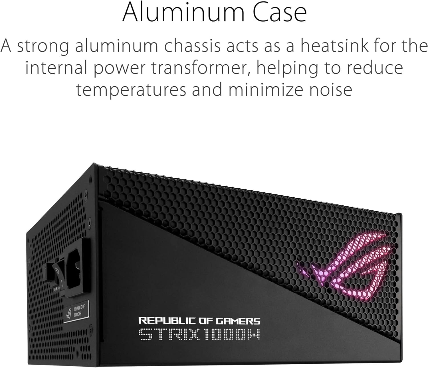 ROG Strix 1000W Gold Aura Edition (Fully Modular Power Supply, 80+ Gold Certified, ATX 3.0 Compatible, Pcie Gen 5.0 Ready, Dual Ball Bearing, Axial-Tech Fan, Aura Sync)
