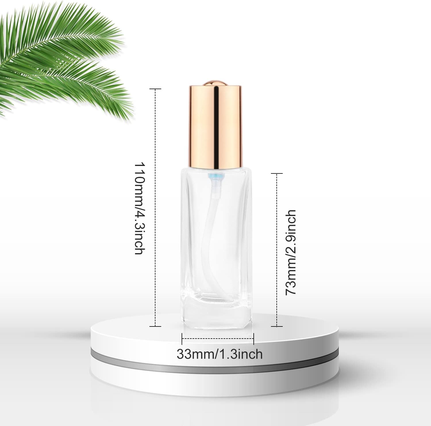 4 Pack 30Ml/1Oz Clear Glass Pump Bottle Empty Square Lotion Foundation Container Refillable Cosmetic Dispenser with Press Pump for Essence Emulsion Cleanser Body Cream - Golden Lid